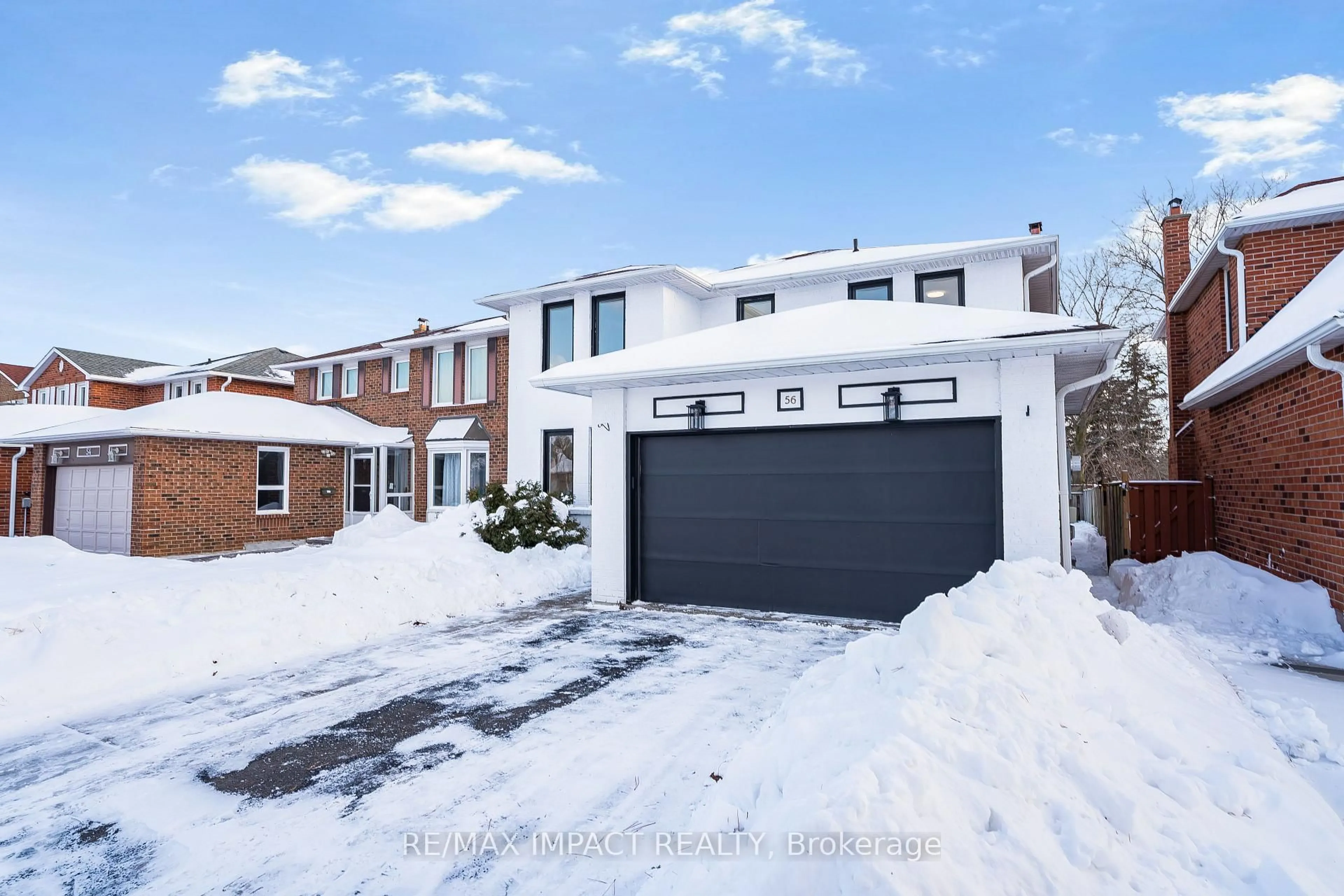 A pic from outside/outdoor area/front of a property/back of a property/a pic from drone, street for 56 Calverley Tr, Toronto Ontario M1C 3K2