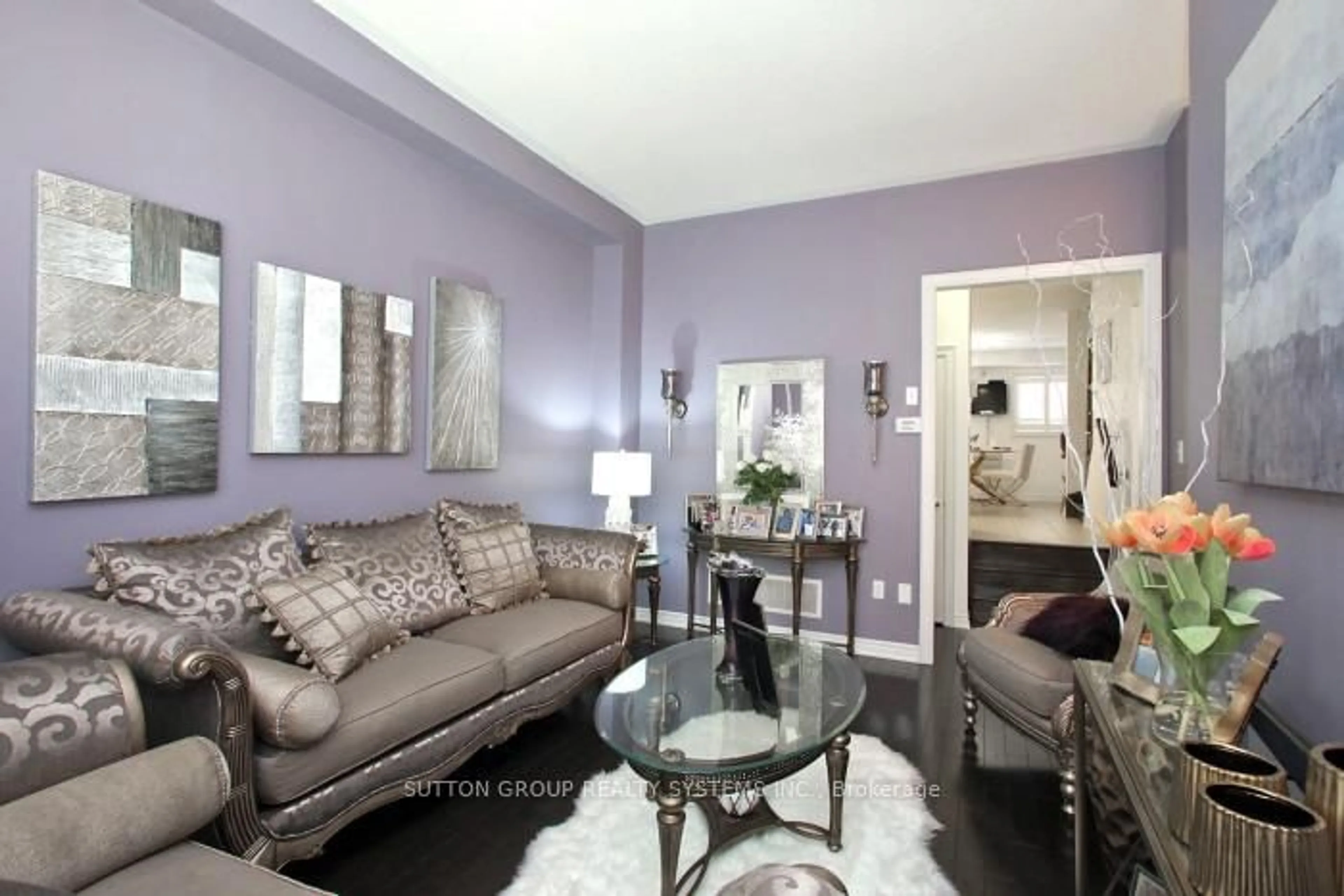 Living room with furniture, wood/laminate floor for 41 Martinworth Lane #20, Ajax Ontario L1Z 0L1