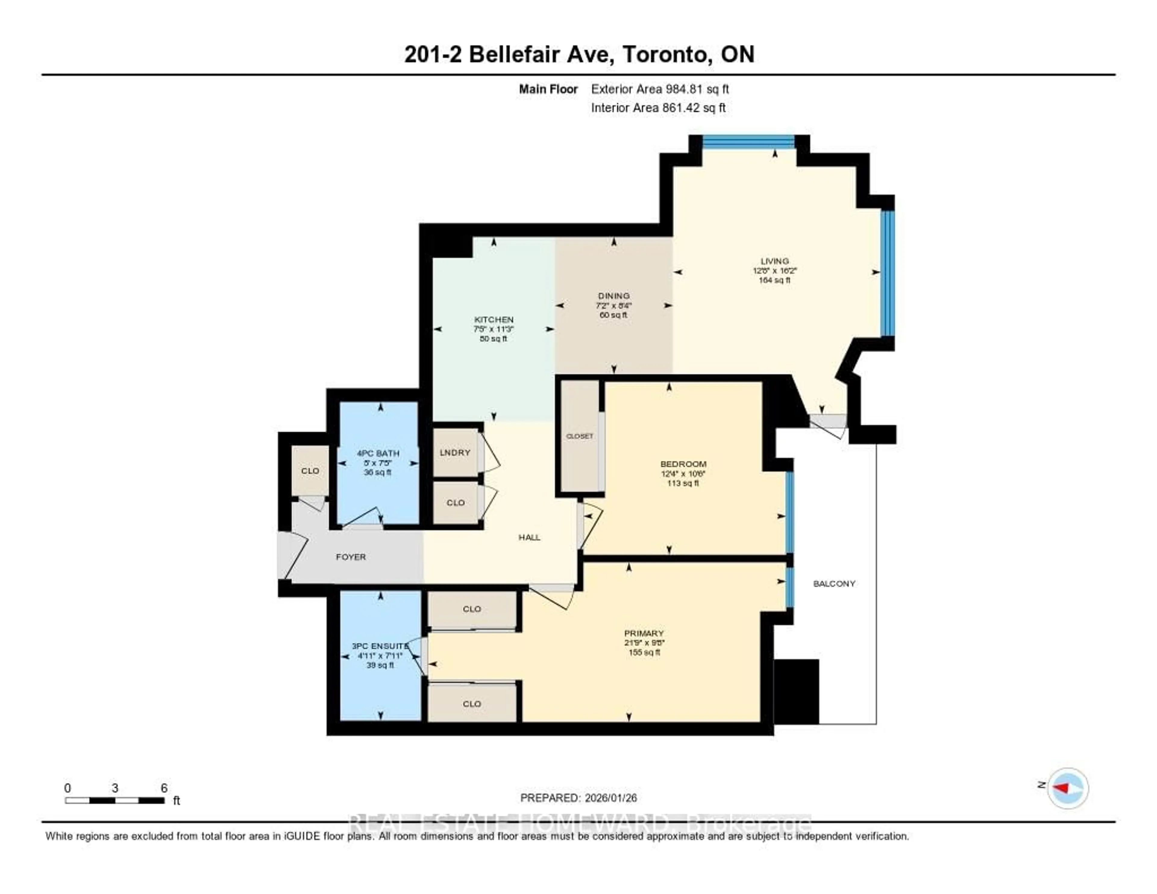 Floor plan for 2 Bellefair Ave #201, Toronto Ontario M4L 3T8