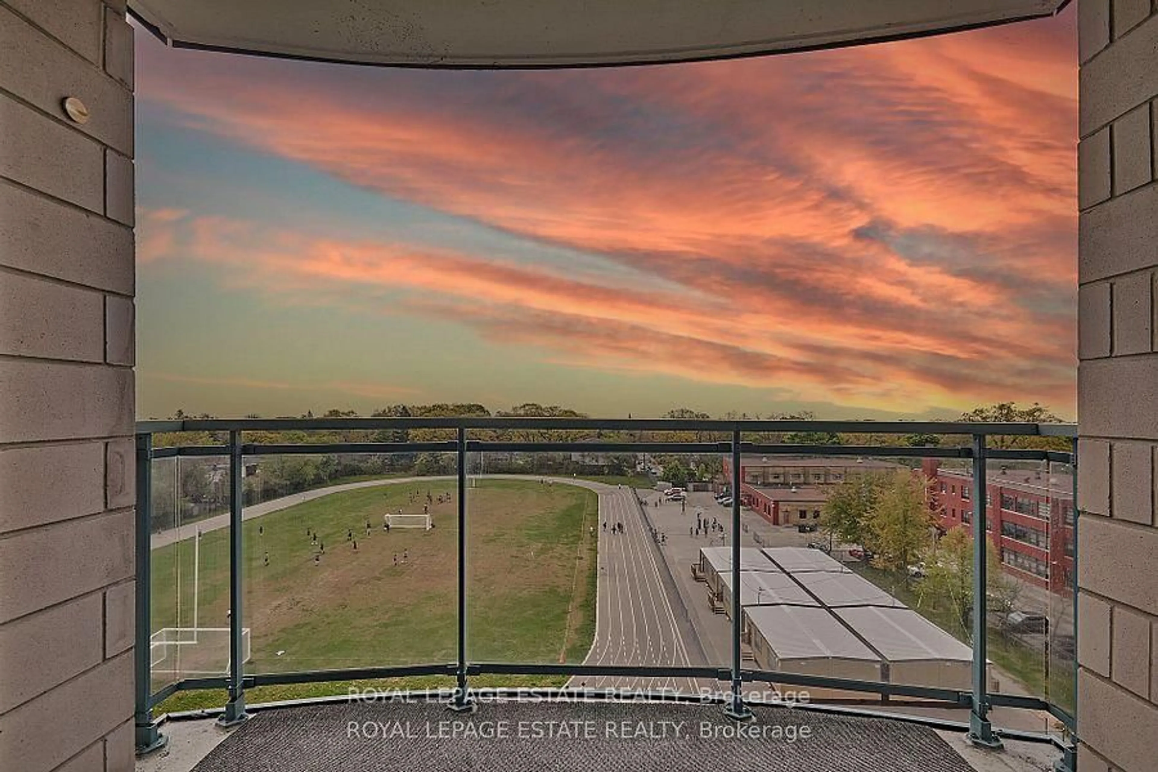 Balcony in the apartment, city buildings view from balcony for 1093 Kingston Rd #1003, Toronto Ontario M1N 4E2