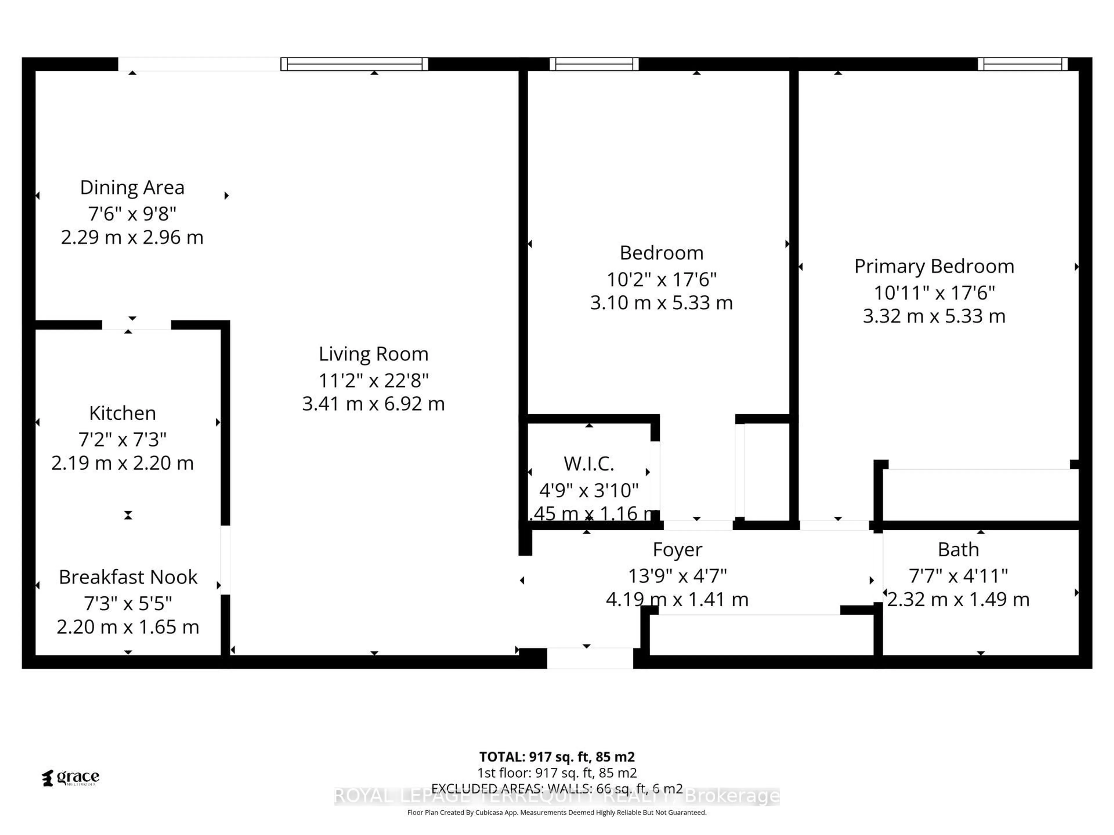 Floor plan for 1 Massey Sq #1703, Toronto Ontario M4C 5L4