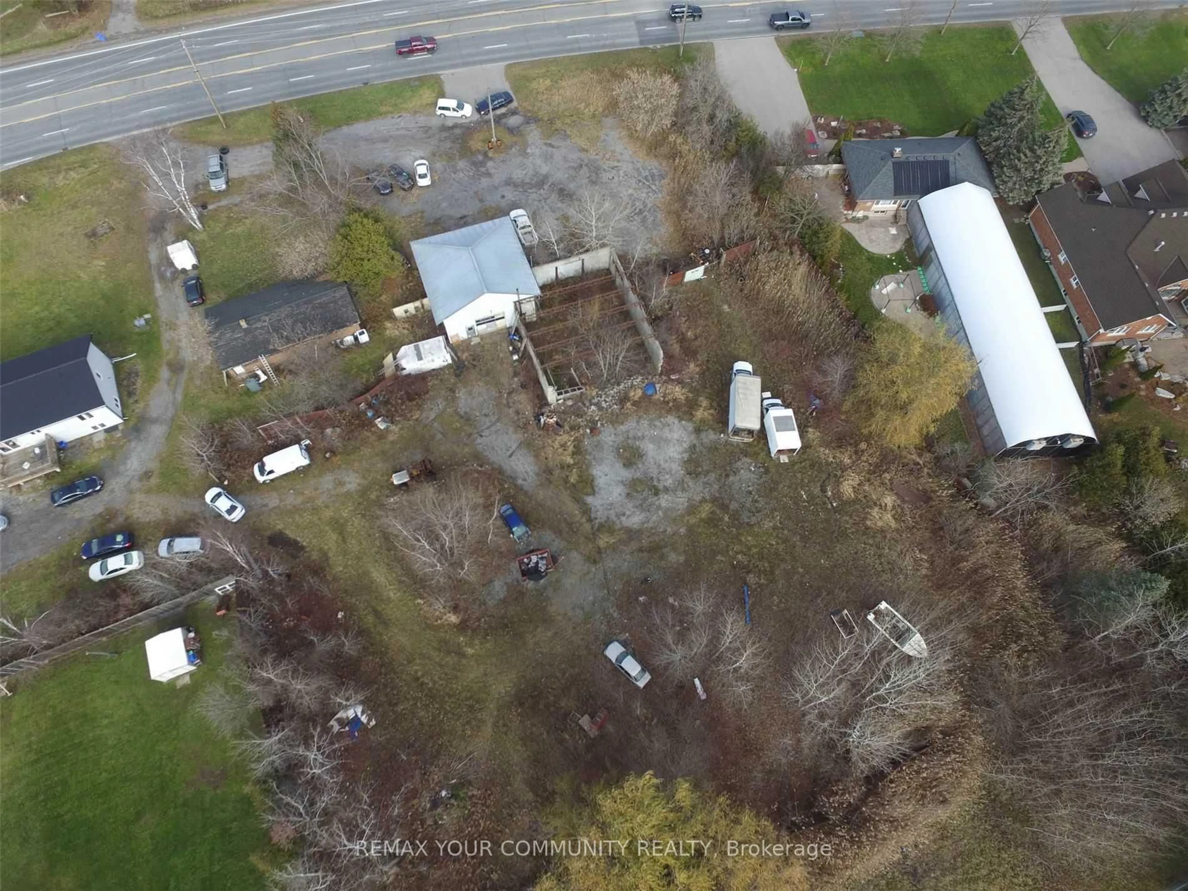 A pic from outside/outdoor area/front of a property/back of a property/a pic from drone, street for 2571 Solina Rd, Clarington Ontario L1C 3K7