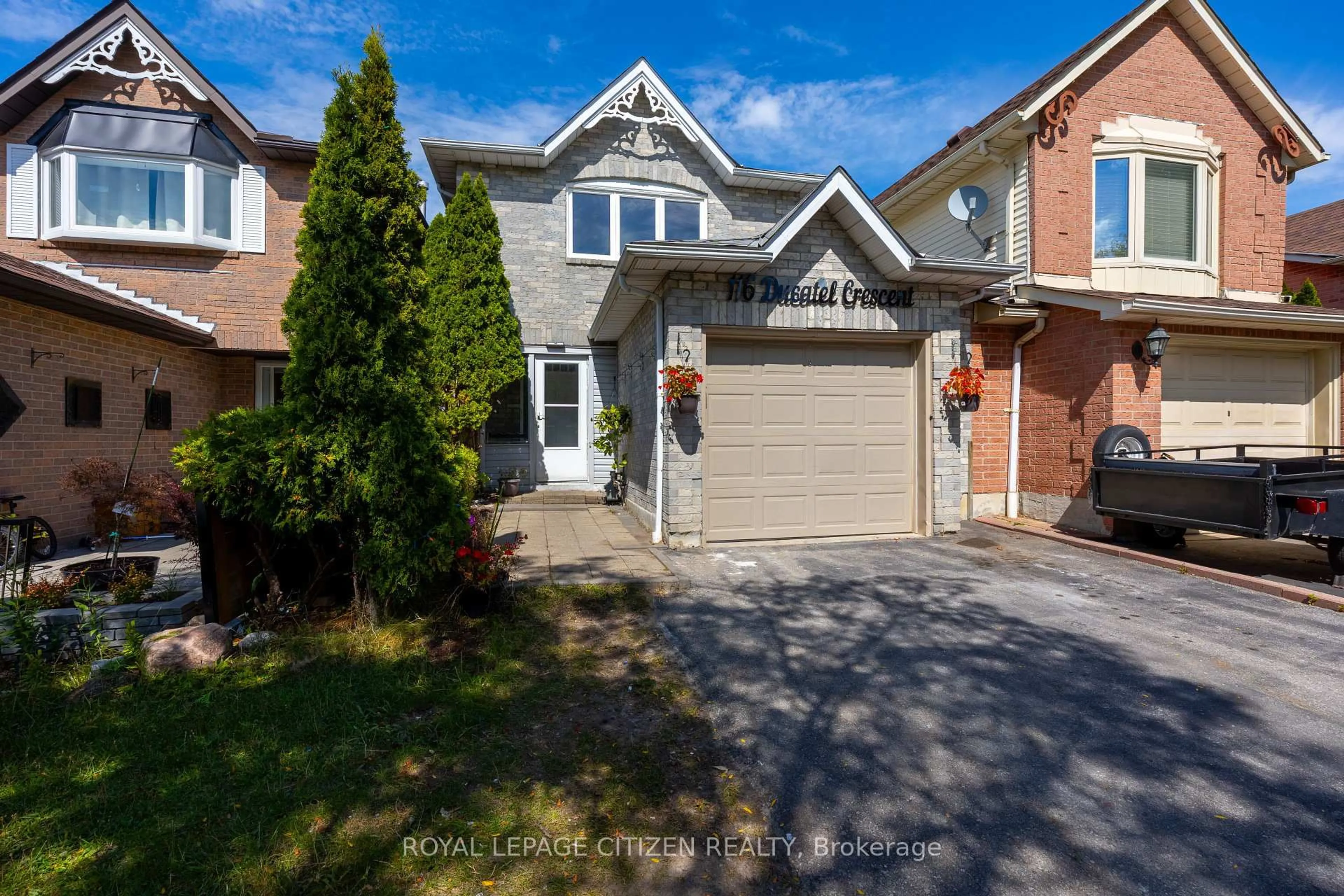Home with brick exterior material, street for 116 Ducatel Cres, Ajax Ontario L1T 3B1