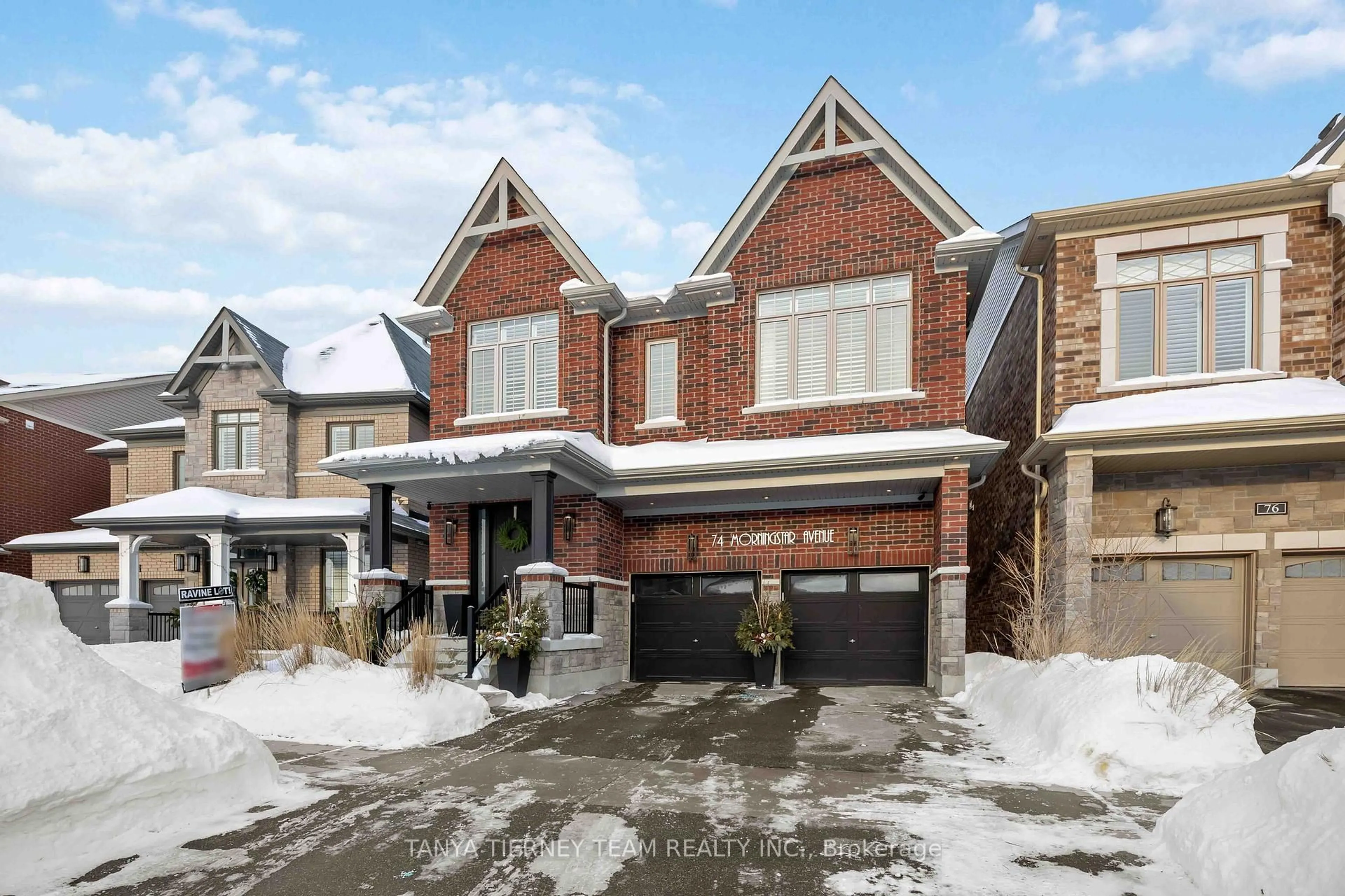 Home with brick exterior material, street for 74 Morningstar Ave, Whitby Ontario L1R 0P6