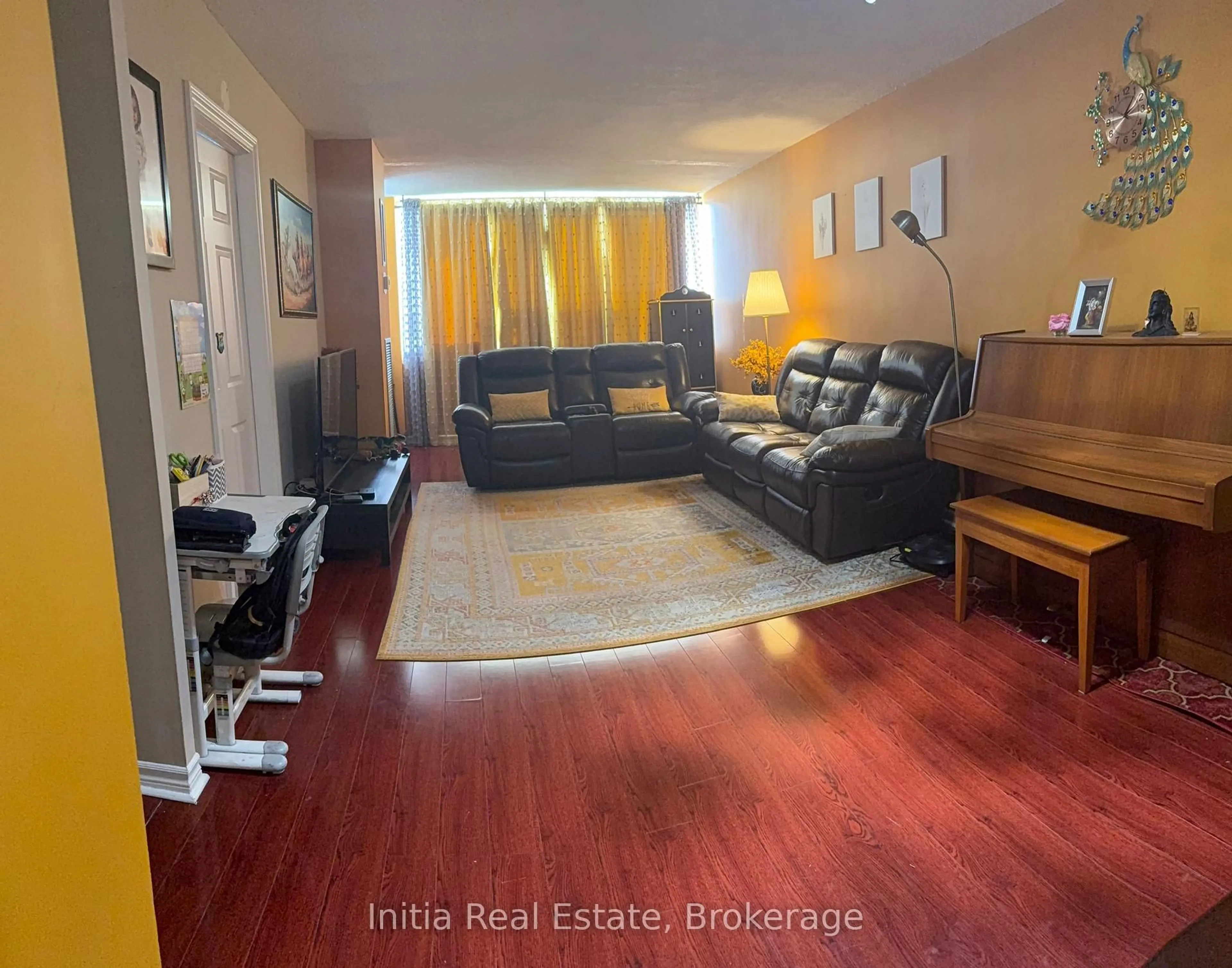 Living room with furniture, wood/laminate floor for 25 Silver Springs Blvd #601, Toronto Ontario M1V 1M9