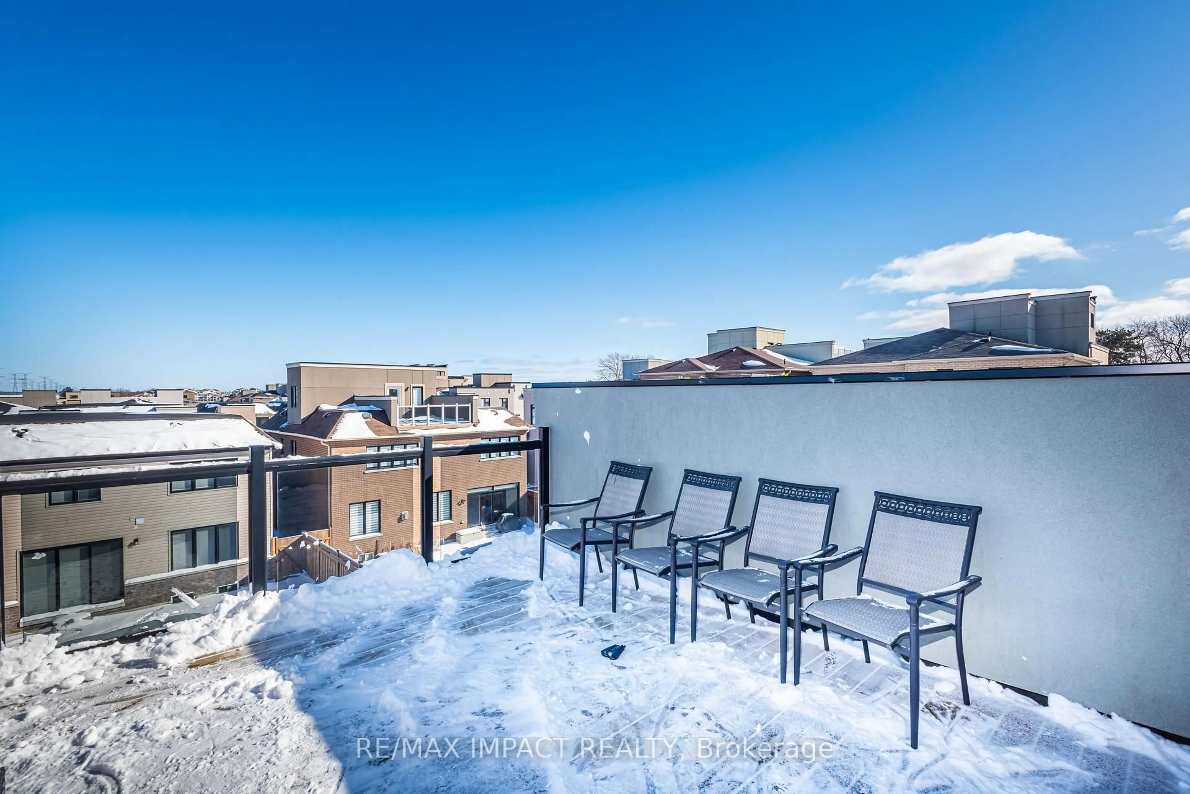 Patio, city buildings view from balcony for 11 Larkin Lane, Clarington Ontario L1C 4A7