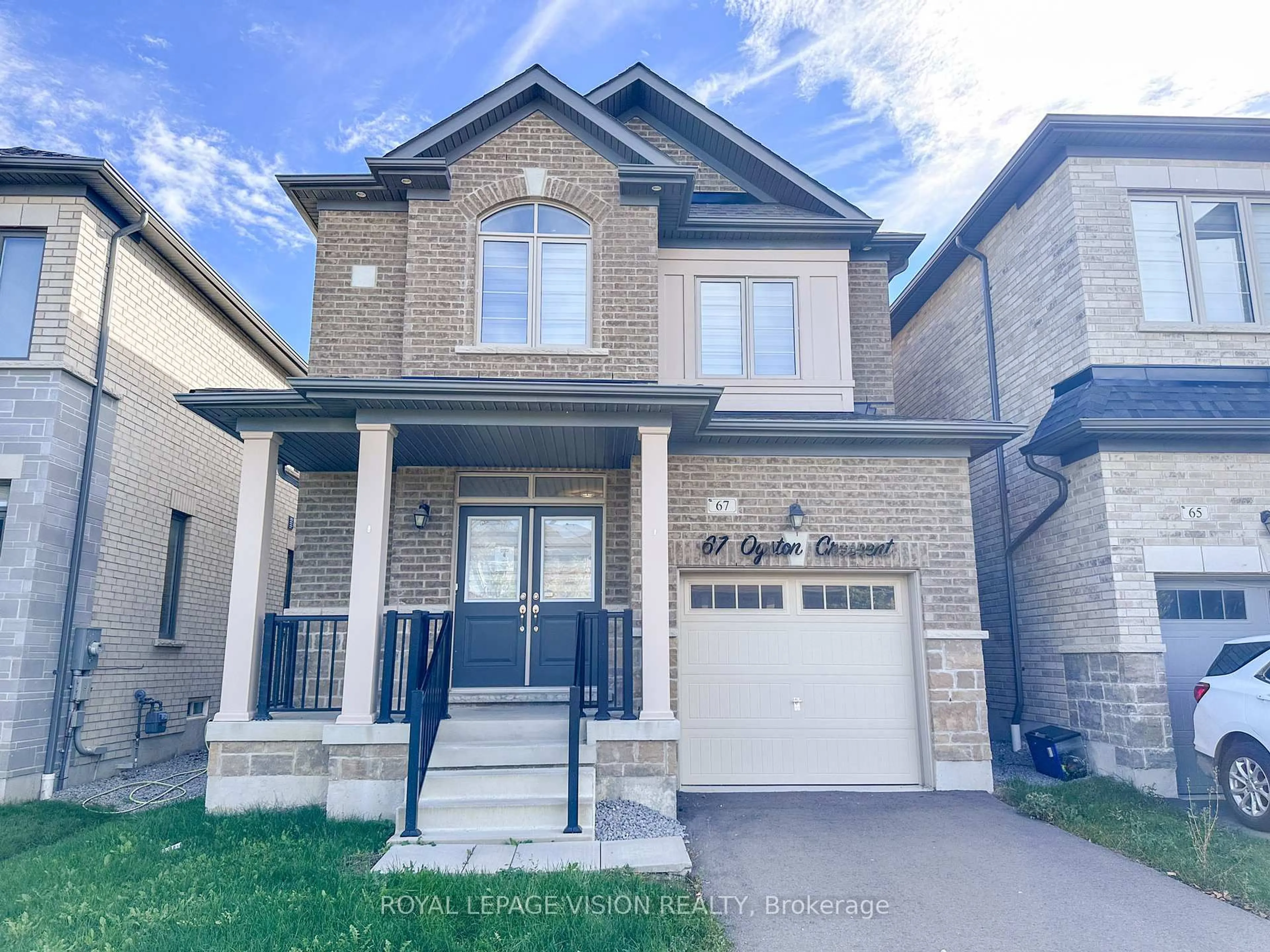 Home with brick exterior material, street for 67 Ogston Cres, Whitby Ontario L1P 0H2