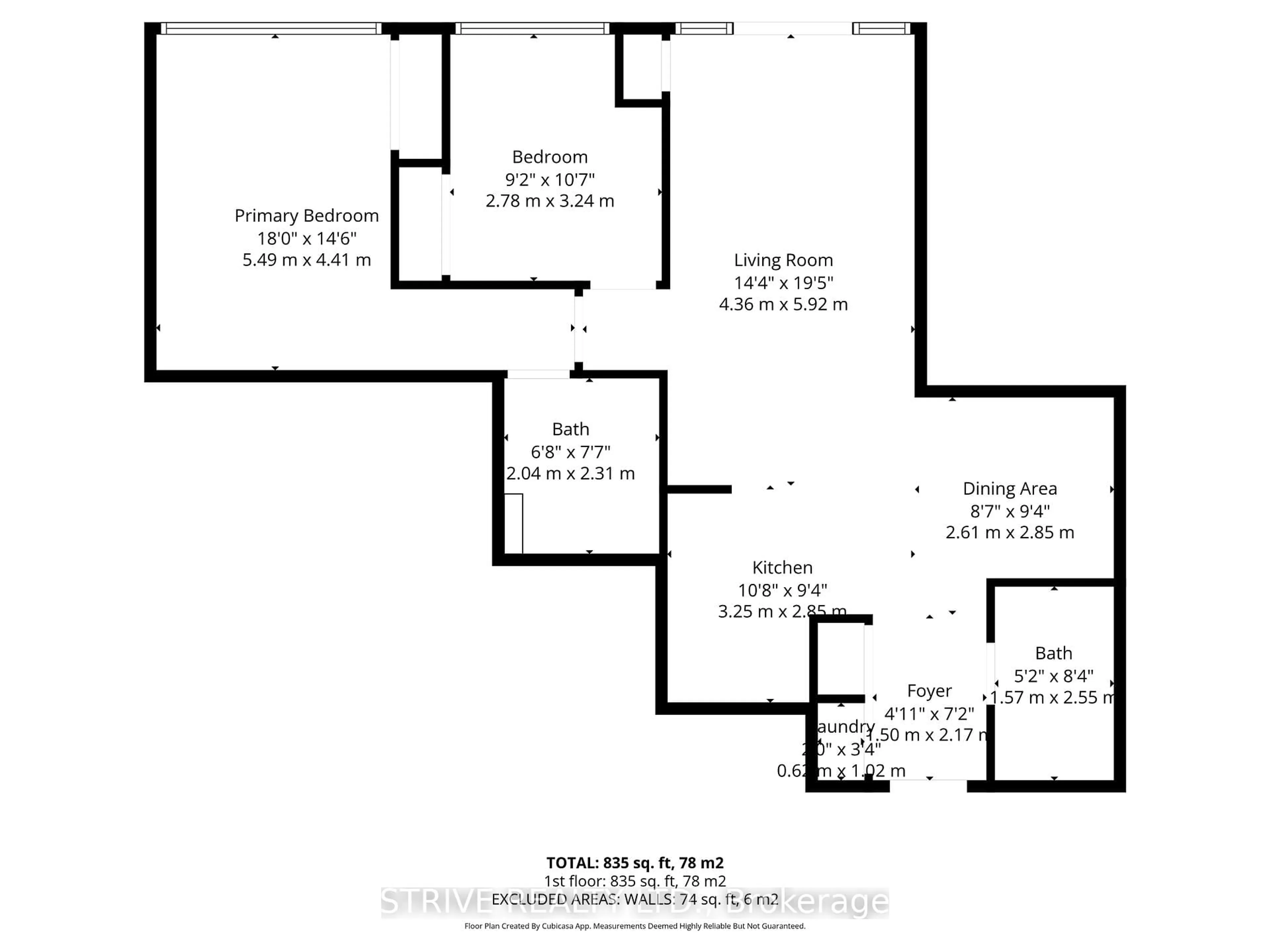 Floor plan for 1200 The Esplanade Rd #1007, Pickering Ontario L1V 6V3