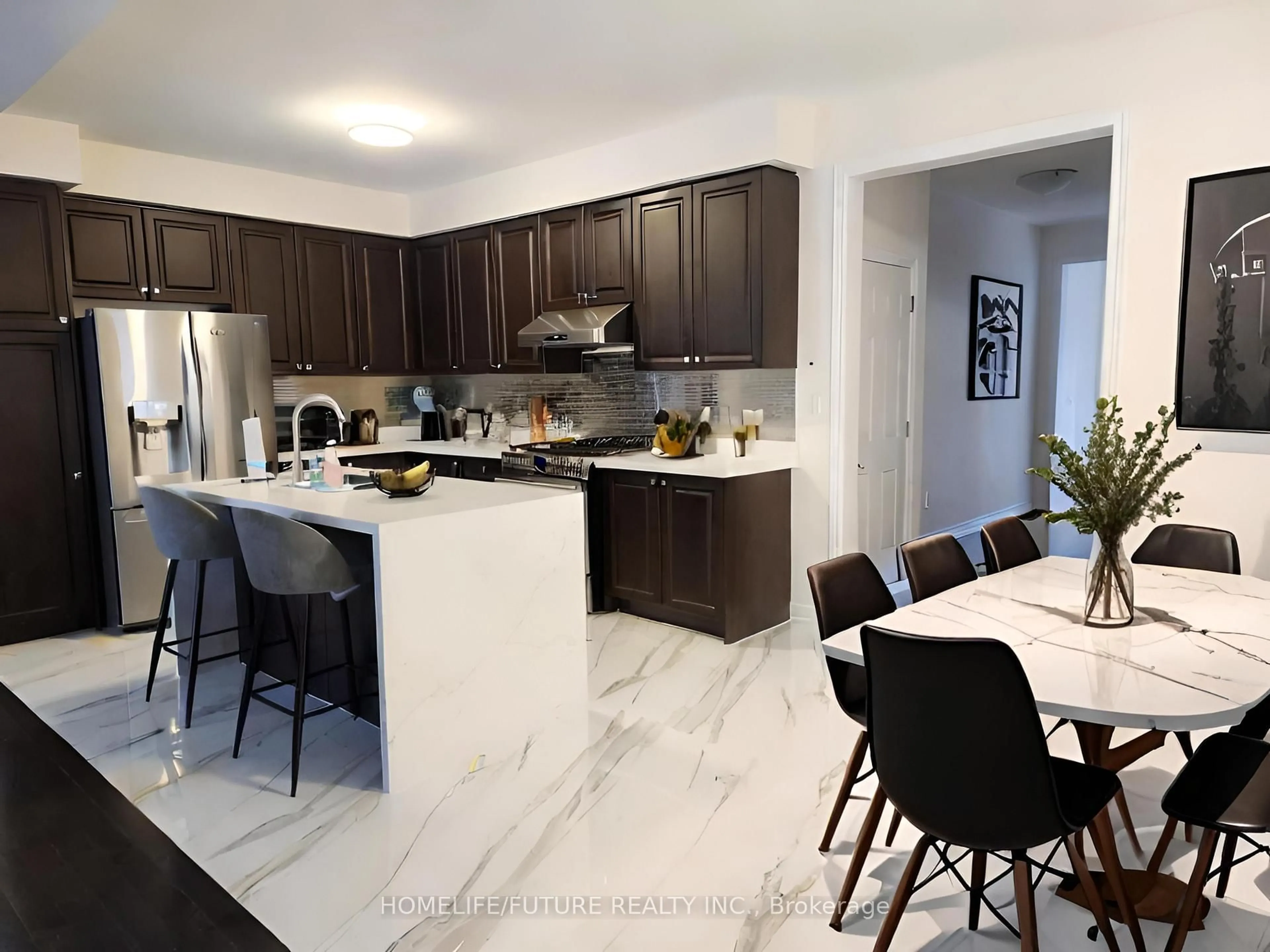 Open concept kitchen, ceramic/tile floor for 2426 Hibiscus Dr, Pickering Ontario L1X 0G7