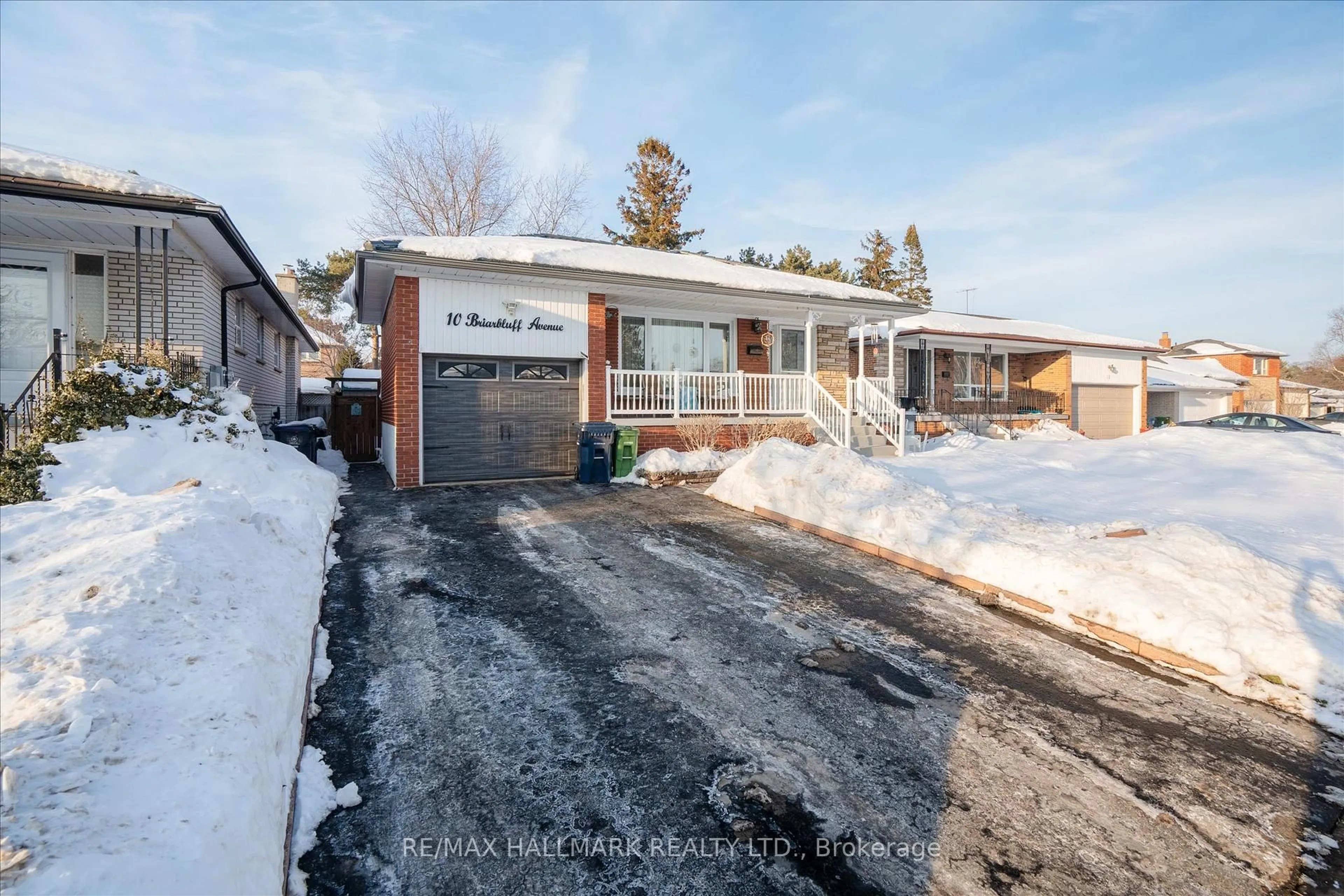 Home with brick exterior material, street for 10 Briarbluff Ave, Toronto Ontario M1E 3H3