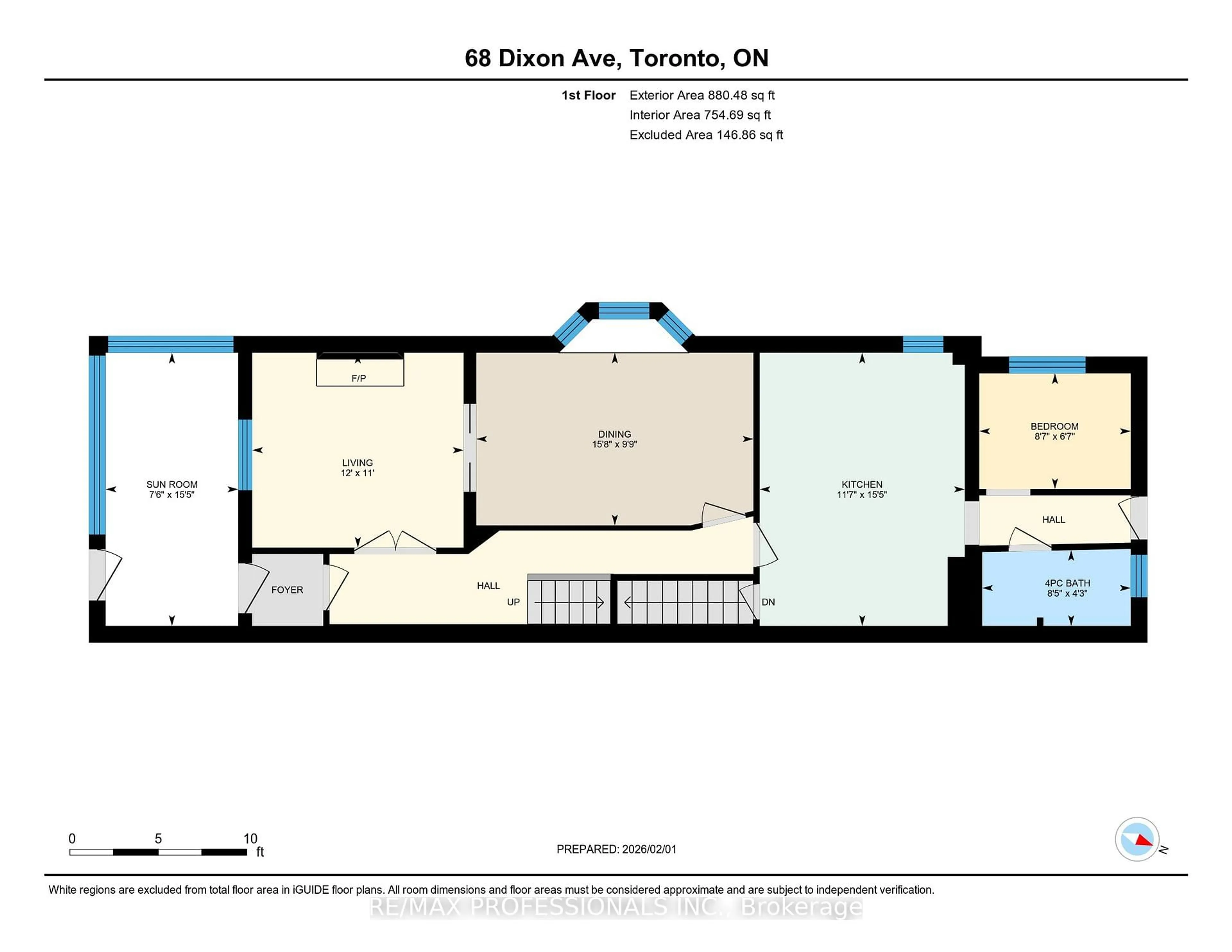 Floor plan for 68 Dixon Ave, Toronto Ontario M4L 1N6