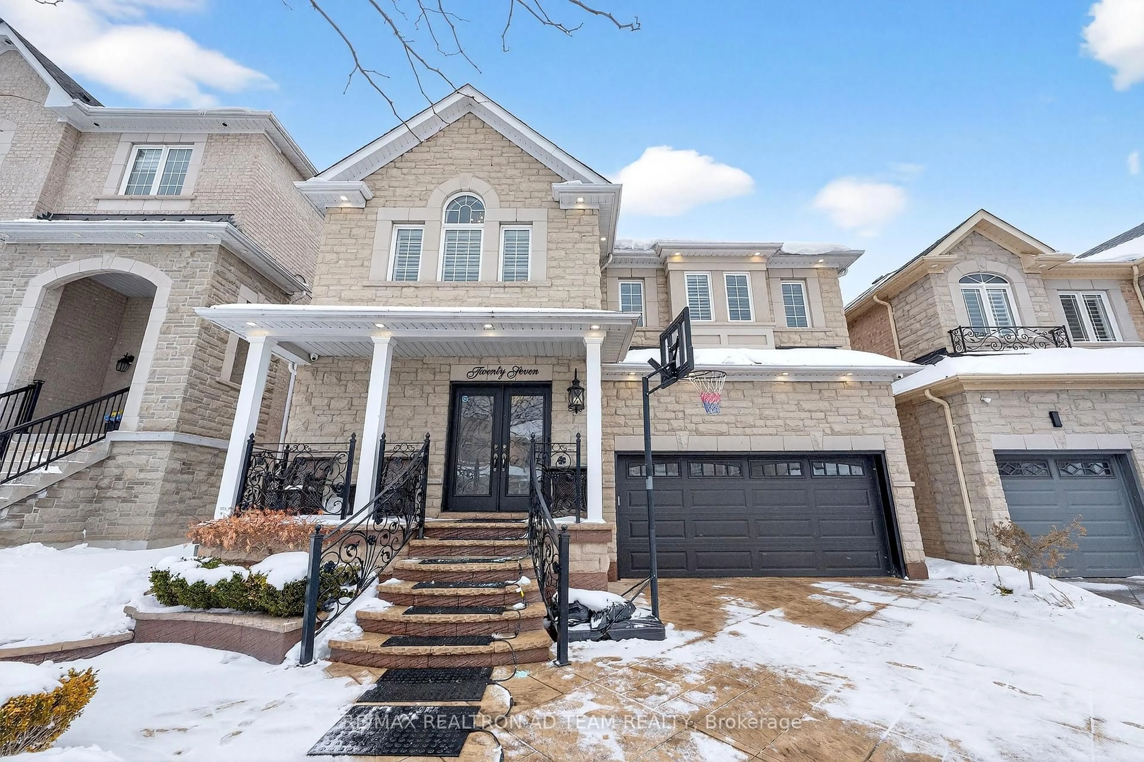 Home with brick exterior material, street for 27 Darlet Ave, Ajax Ontario L1Z 0G4