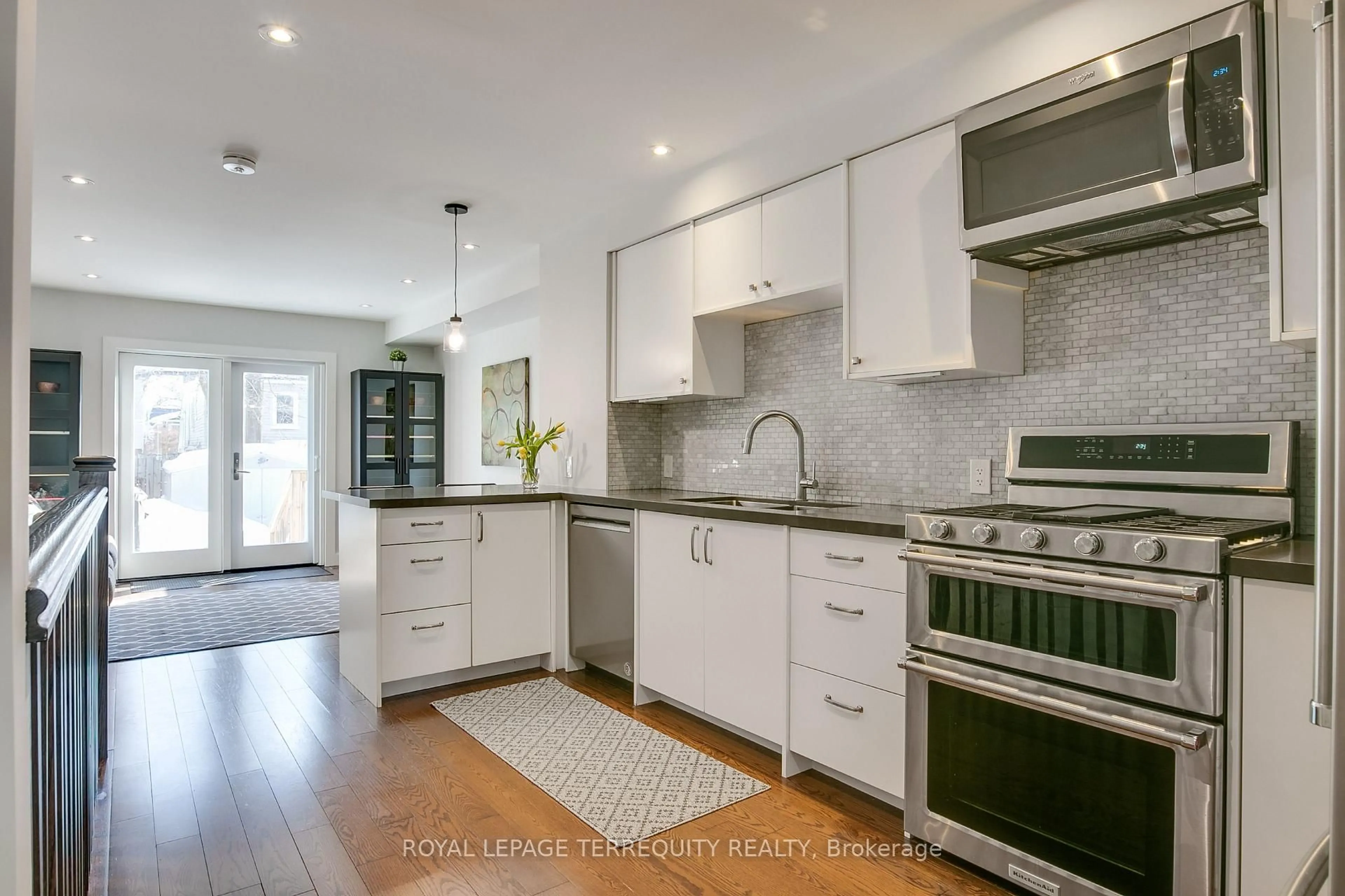 Contemporary kitchen, ceramic/tile floor for 189 Queensdale Ave, Toronto Ontario M4C 2B1
