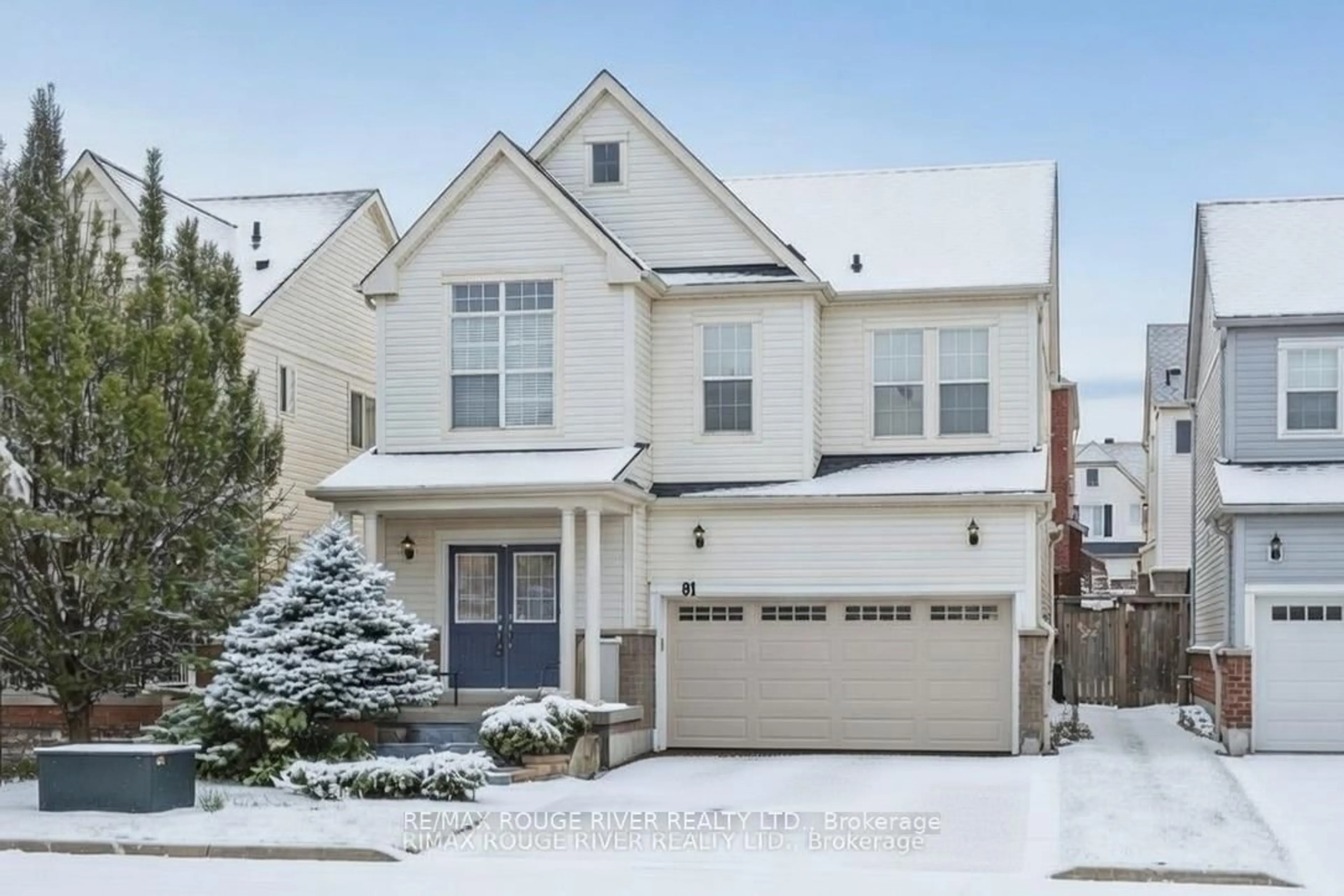 Home with vinyl exterior material, street for 81 Vanguard Dr, Whitby Ontario L1M 2P1