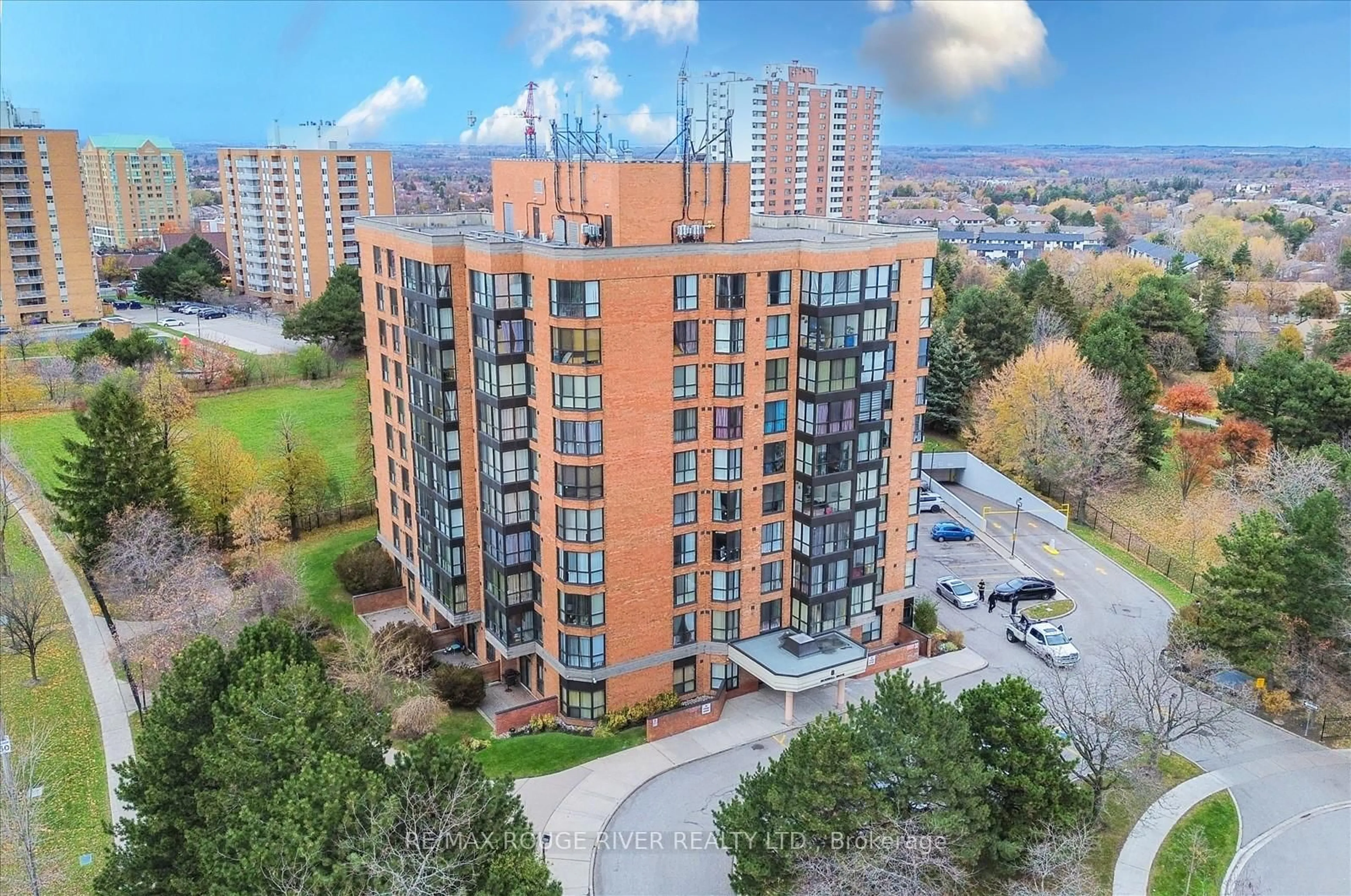 A pic from outside/outdoor area/front of a property/back of a property/a pic from drone, city buildings view from balcony for 8 Silver Bell Grve #309, Toronto Ontario M1B 4Z3