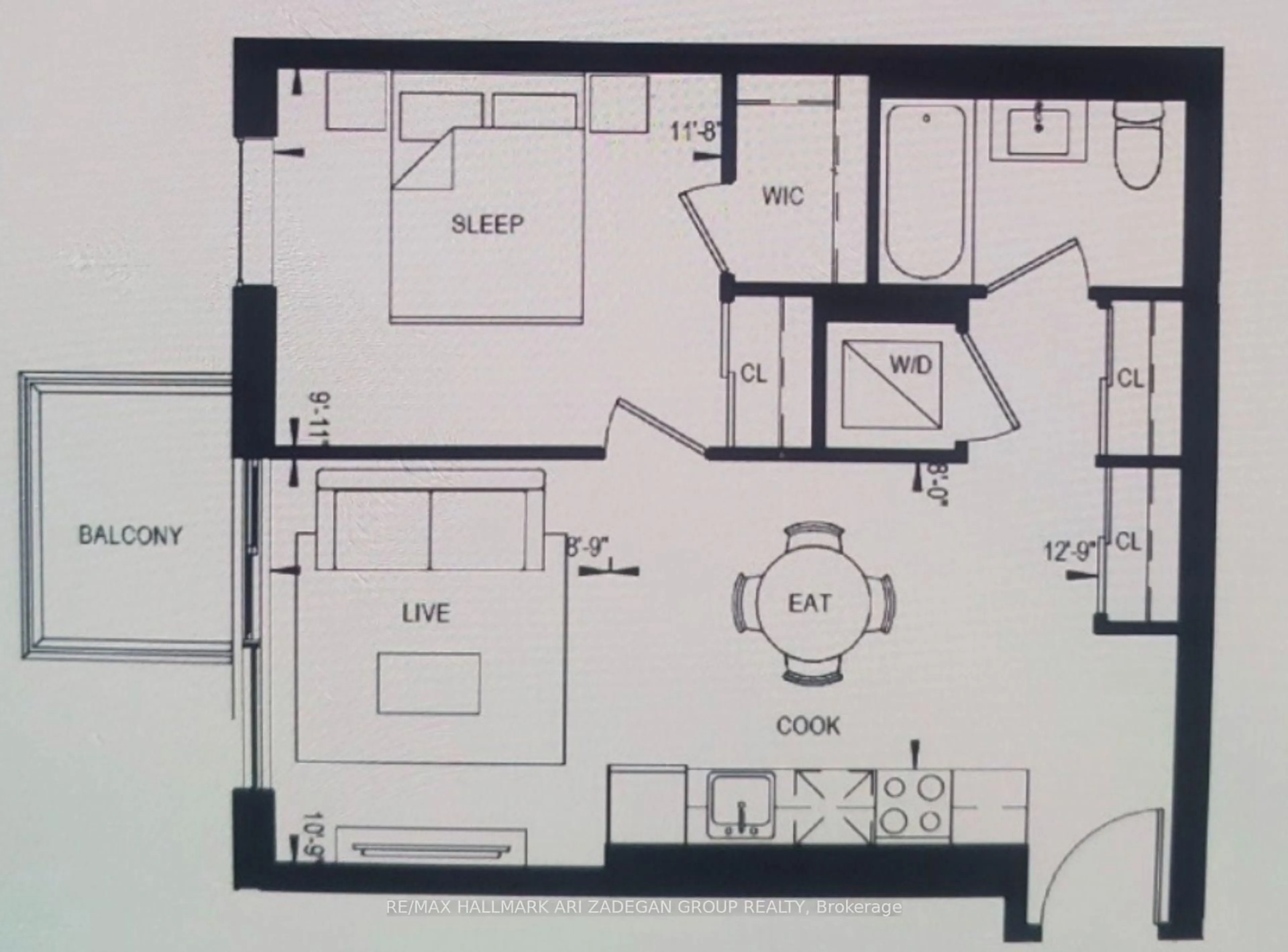 Floor plan for 1050 Eastern Ave #806, Toronto Ontario M4L 0B7