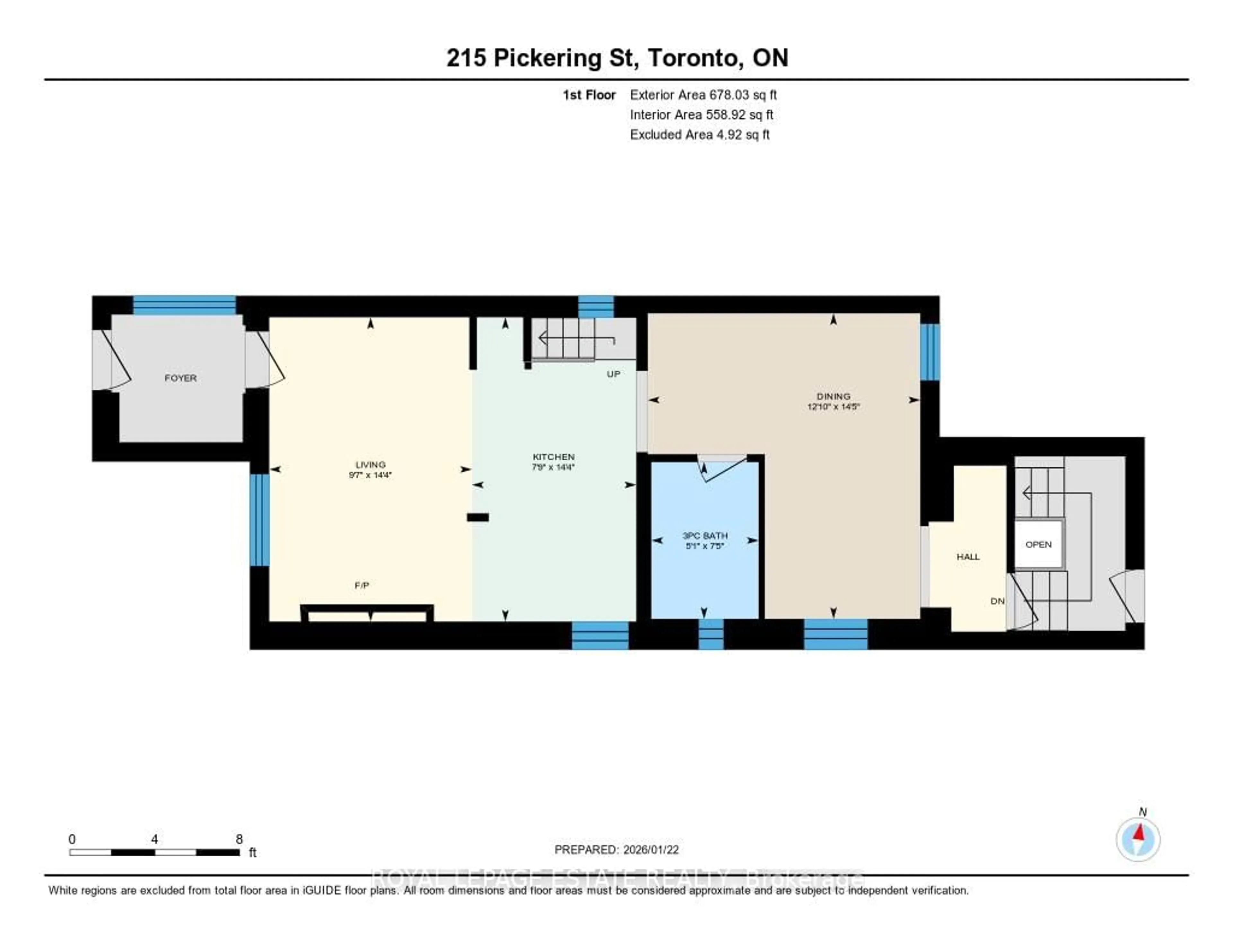 Floor plan for 215 Pickering St, Toronto Ontario M4E 3J9