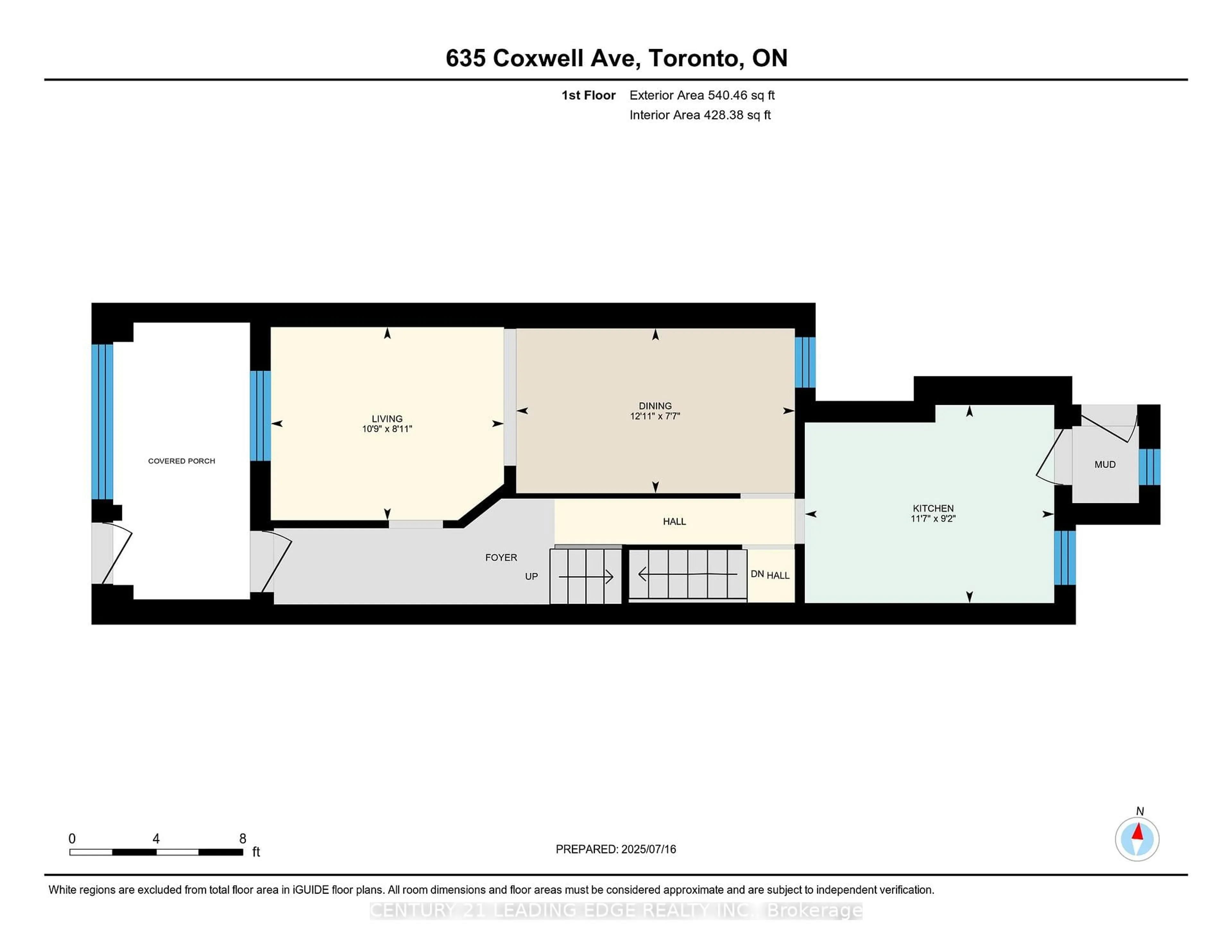 Floor plan for 635 Coxwell Ave, Toronto Ontario M4C 3B8
