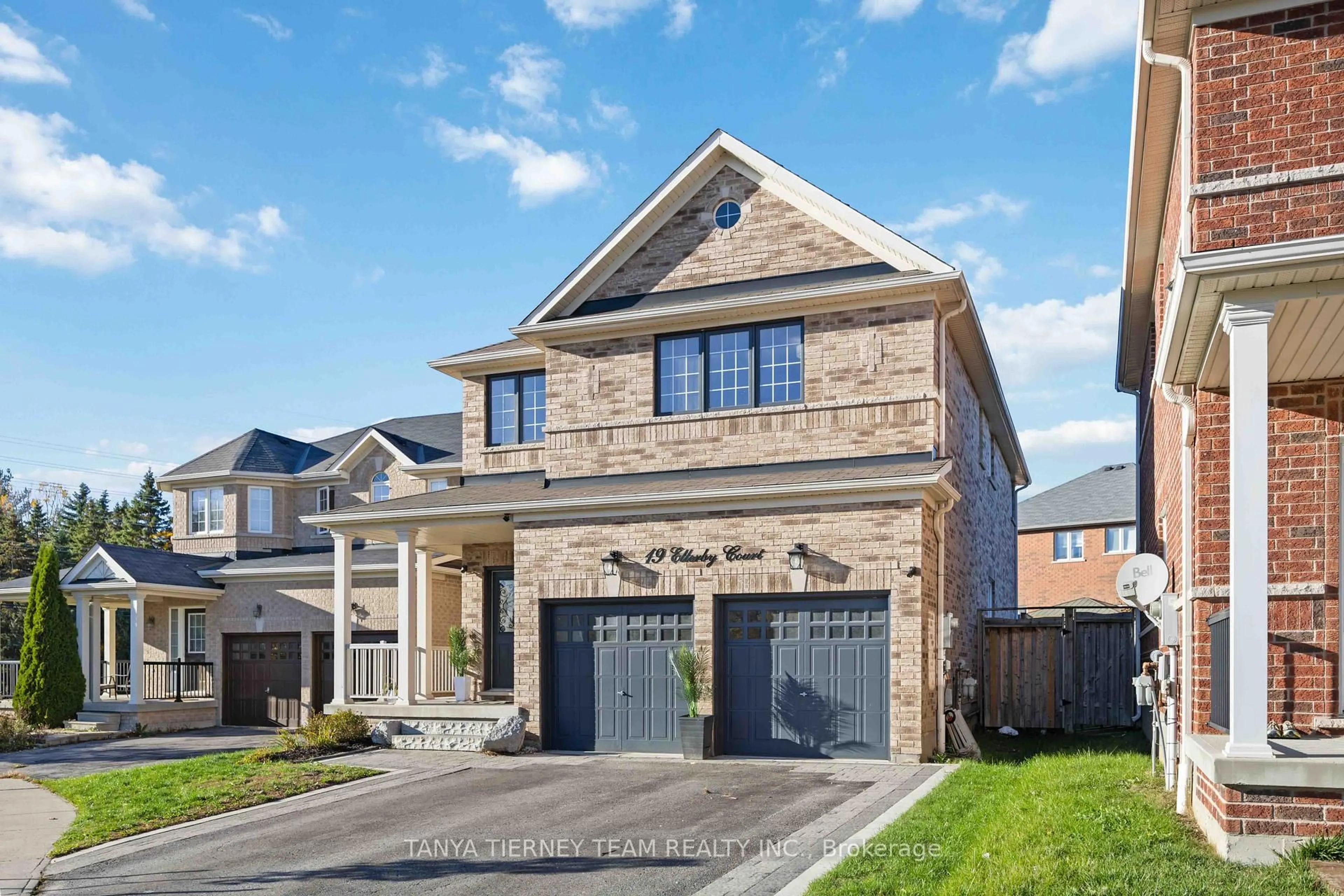 Home with brick exterior material, street for 19 Ellerby Crt, Whitby Ontario L1R 0K5
