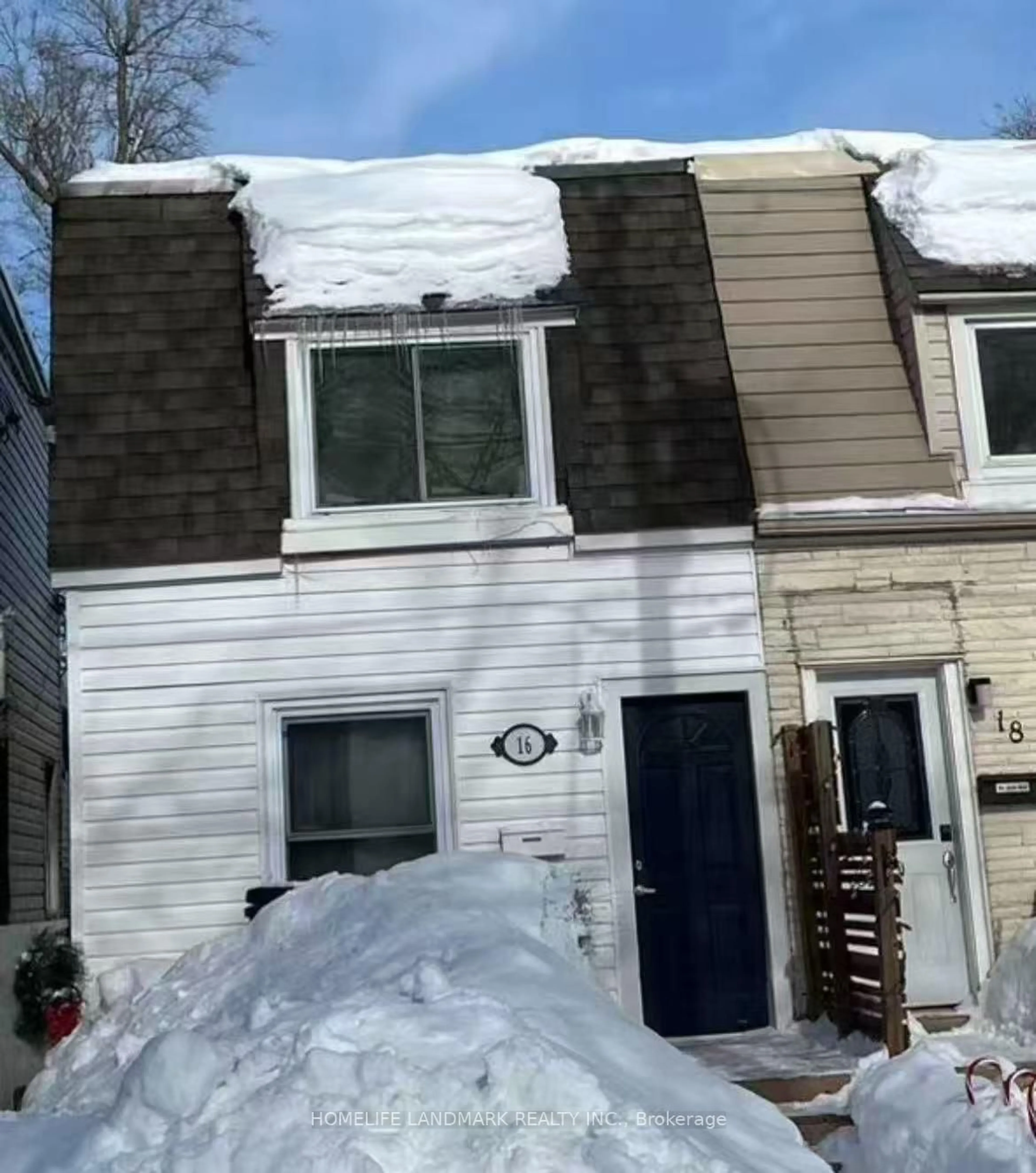 Home with vinyl exterior material, street for 16 Queensdale Ave, Toronto Ontario M4J 1X9