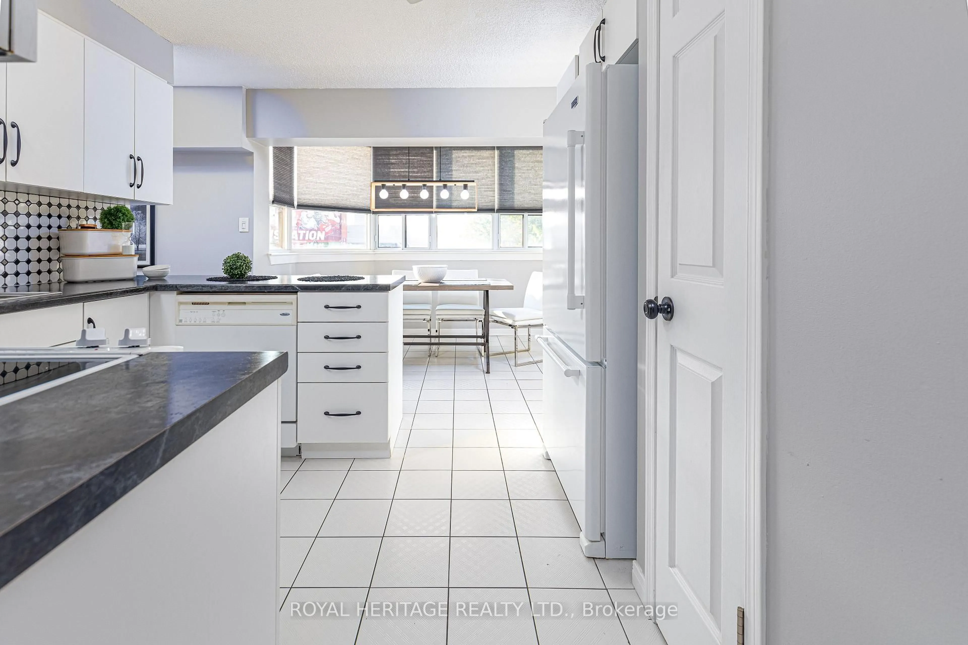 Contemporary kitchen, ceramic/tile floor for 80 Athol St #201, Oshawa Ontario L1H 8B7