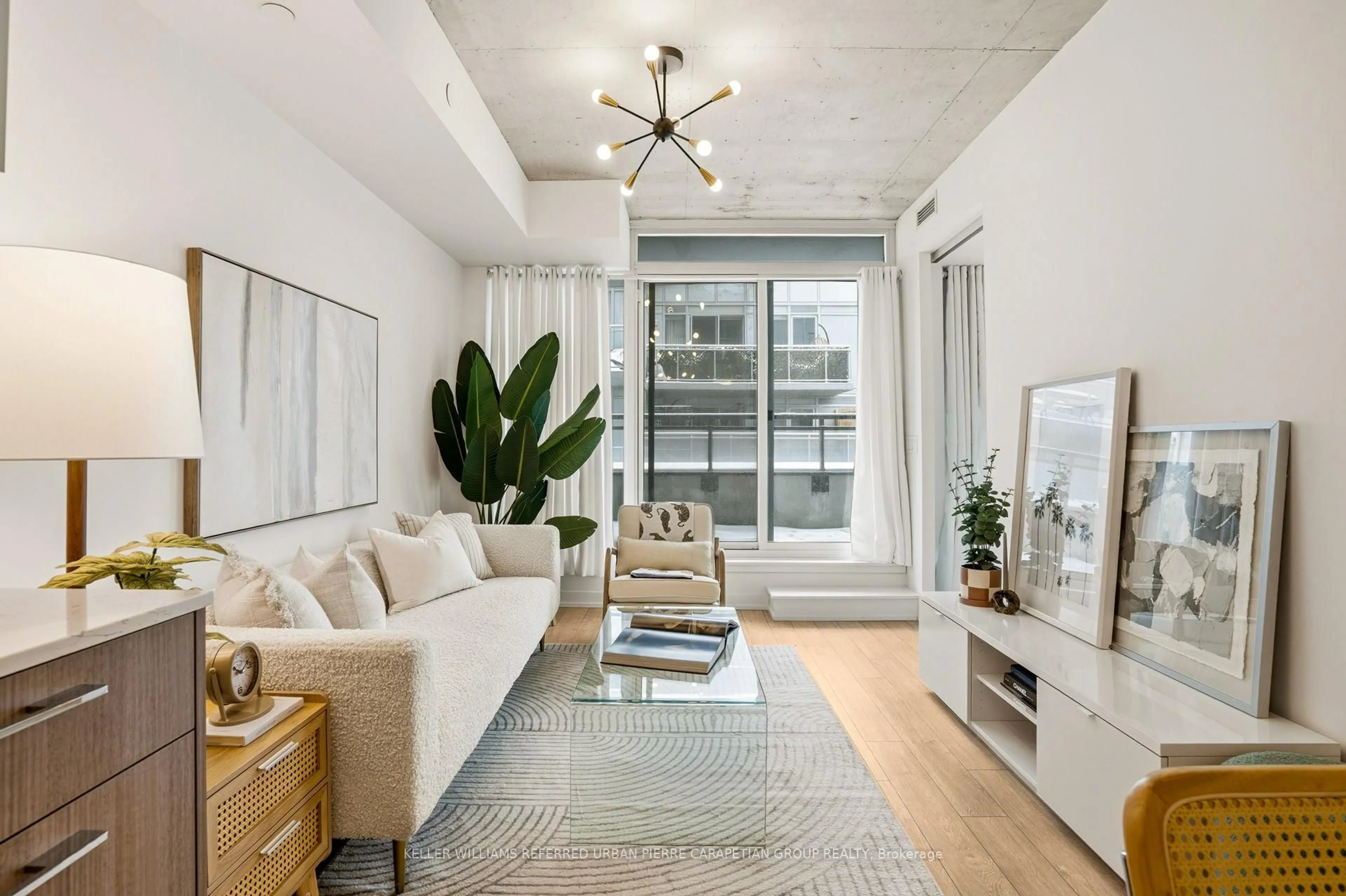 Living room with furniture, unknown for 45 Baseball Pl #507, Toronto Ontario M4M 0H1