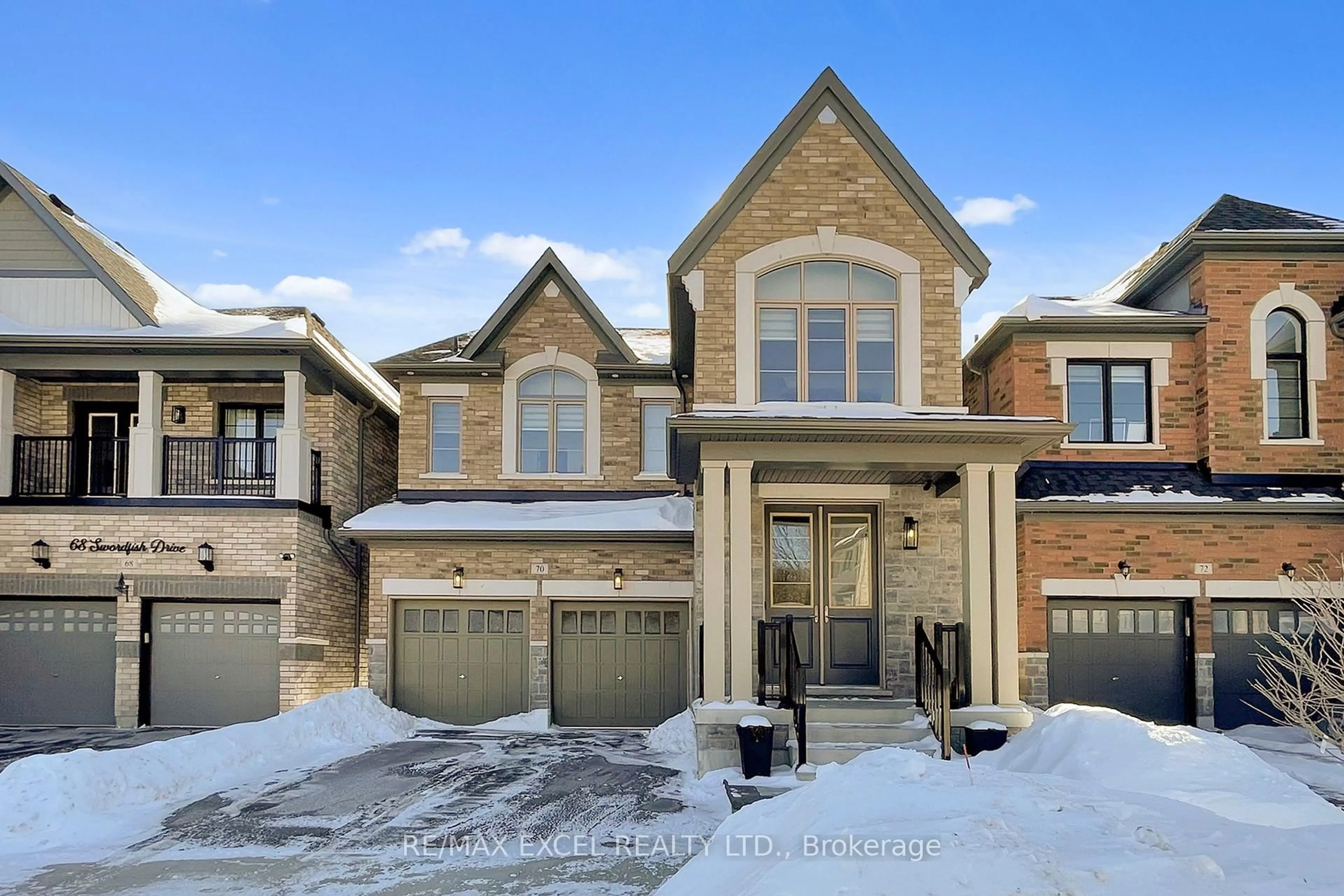 Home with brick exterior material, street for 70 Swordfish Dr, Whitby Ontario L1P 0K5