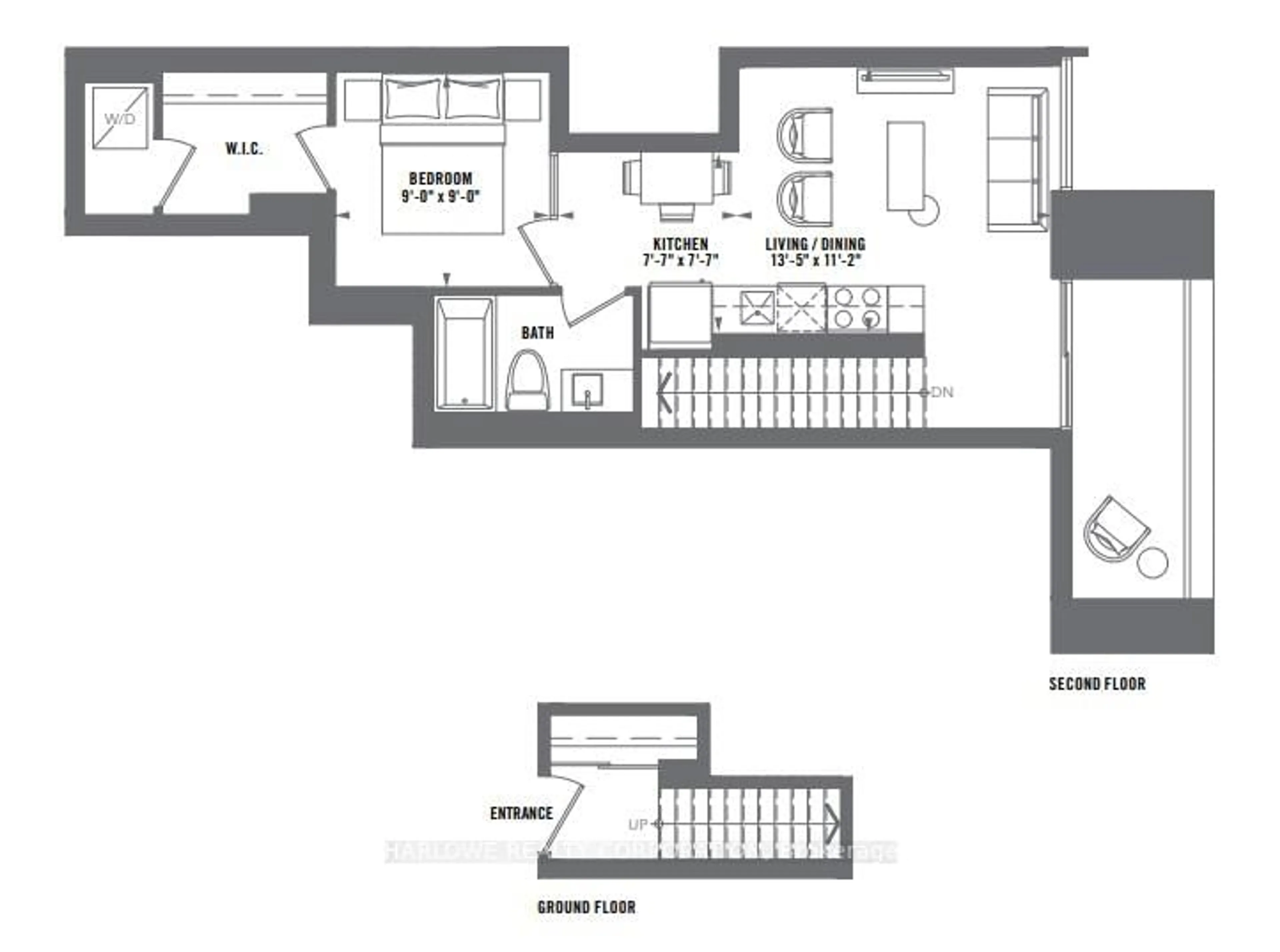 Floor plan for 1604 Charles St #126 B, Whitby Ontario L1N 1B9