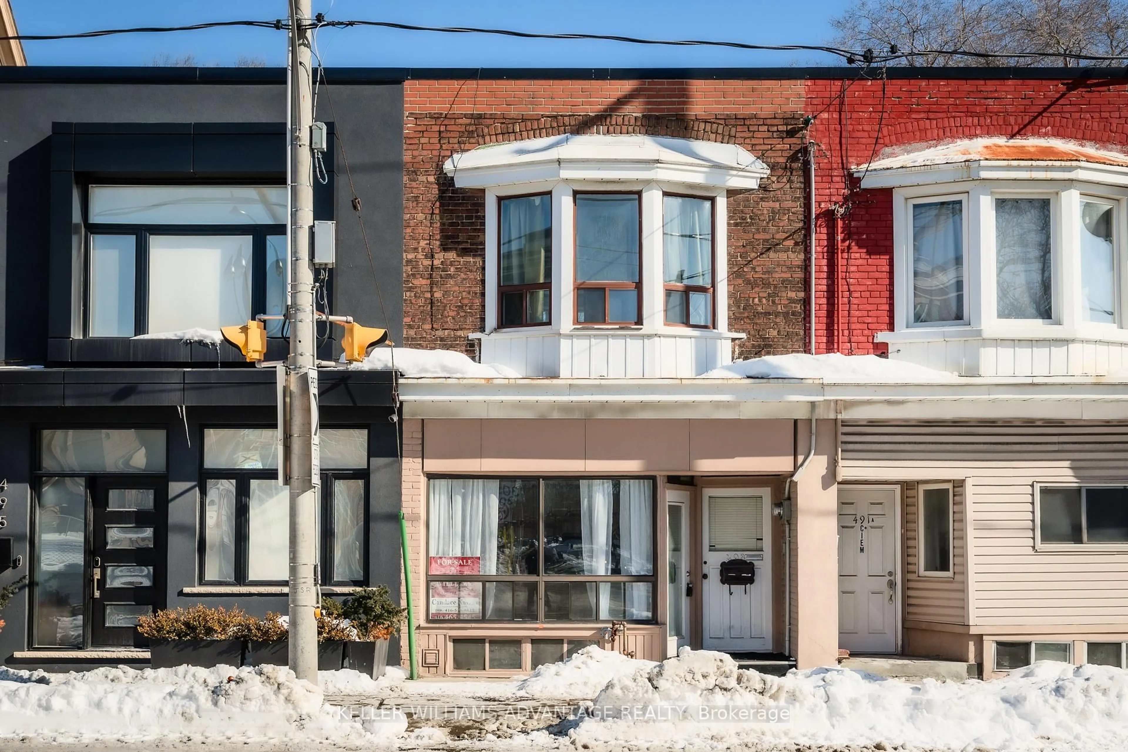 Home with brick exterior material, street for 493 Jones Ave, Toronto Ontario M4J 3G8