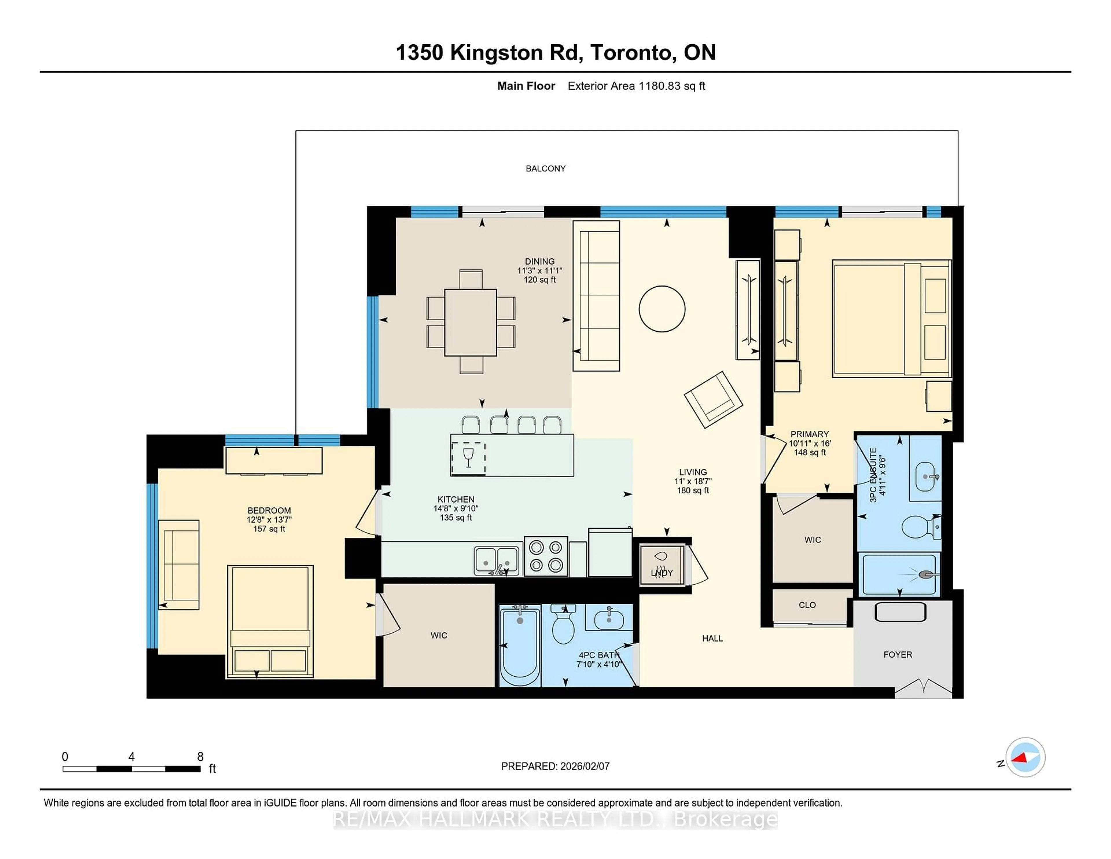 Floor plan for 1350 Kingston Rd #604, Toronto Ontario M1N 0B7