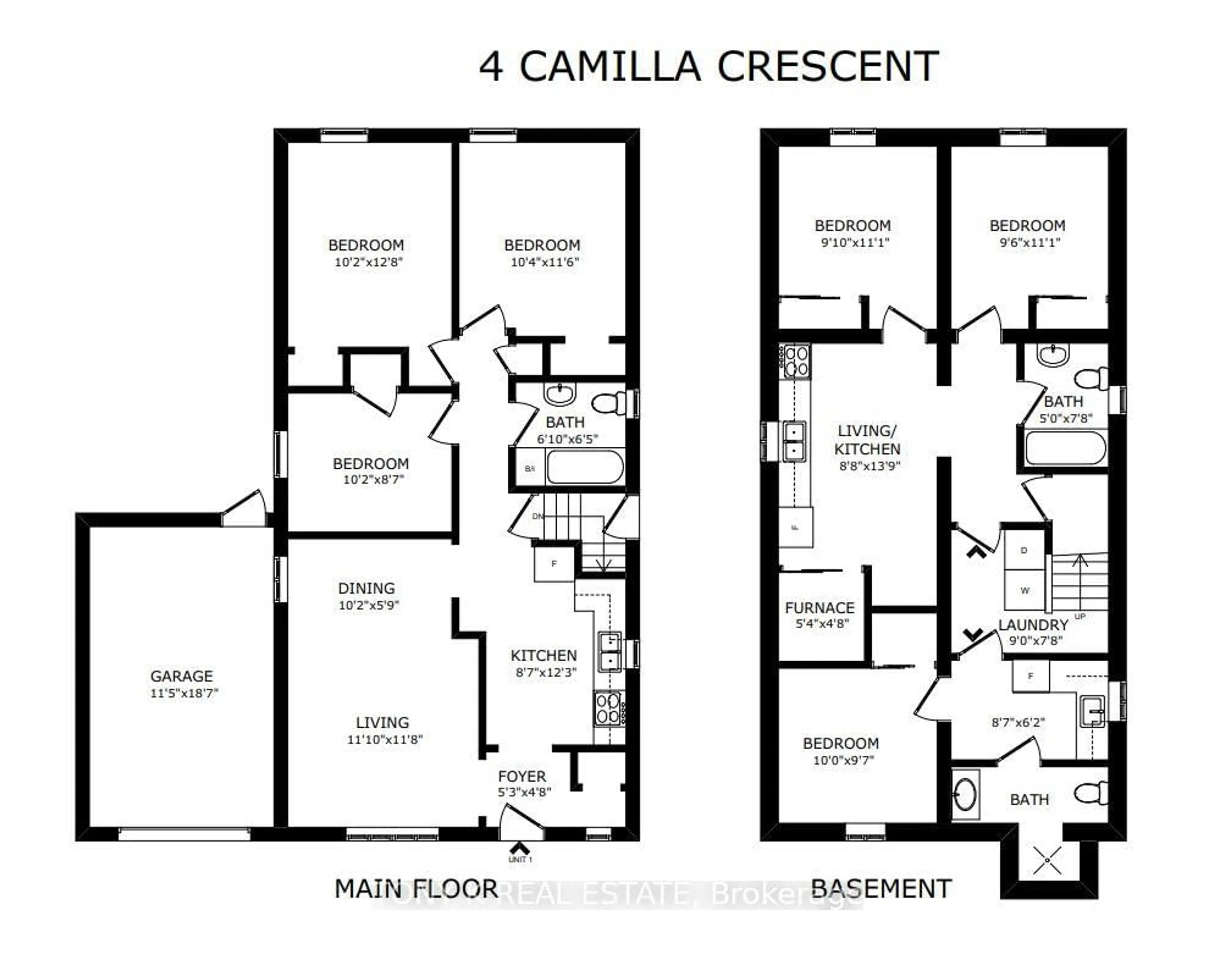 Floor plan for 4 Camilla Cres, Toronto Ontario M1L 1Z1