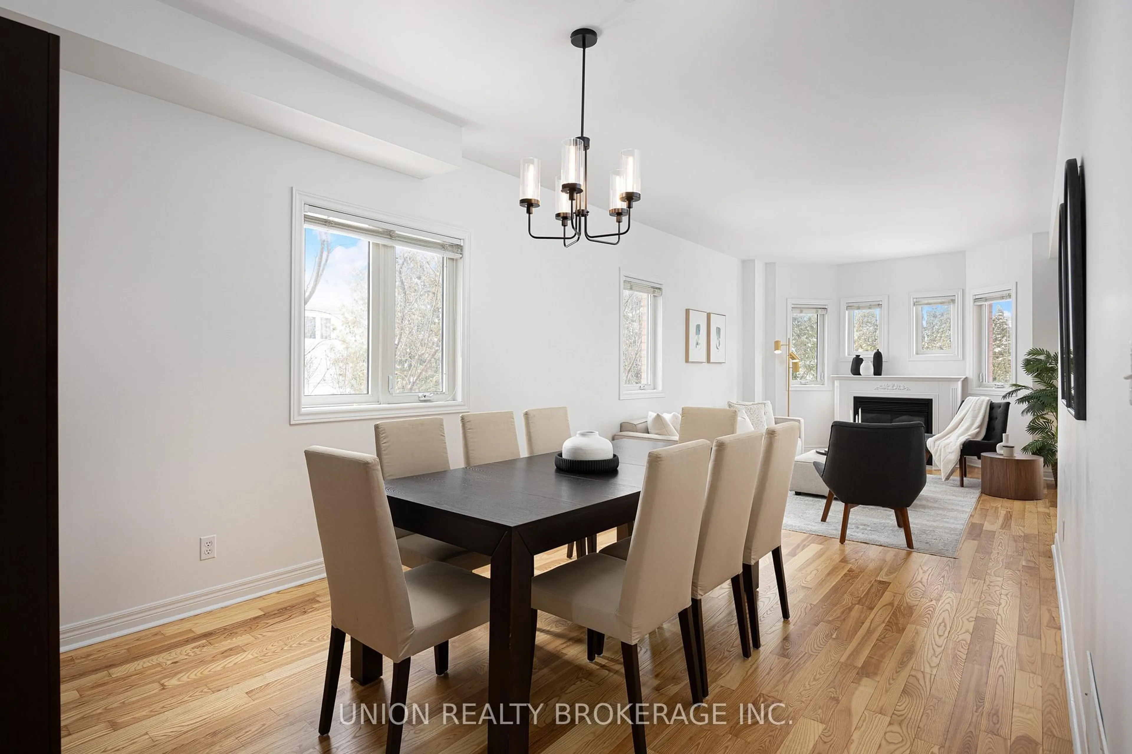 Dining room, wood/laminate floor for 96 Coalport Dr, Toronto Ontario M1N 4B8
