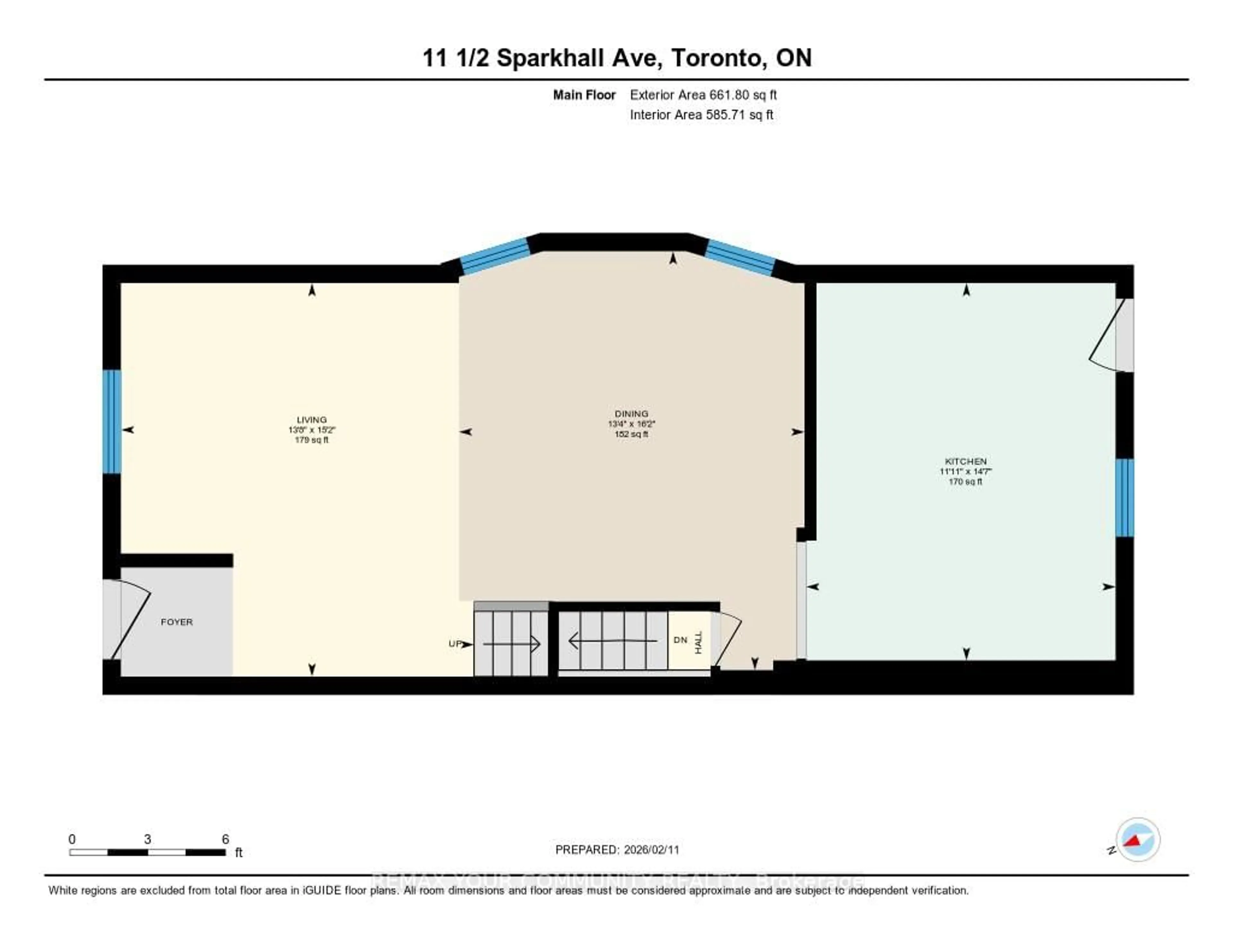 Floor plan for 11 1/2 Sparkhall Ave, Toronto Ontario M4K 1G4