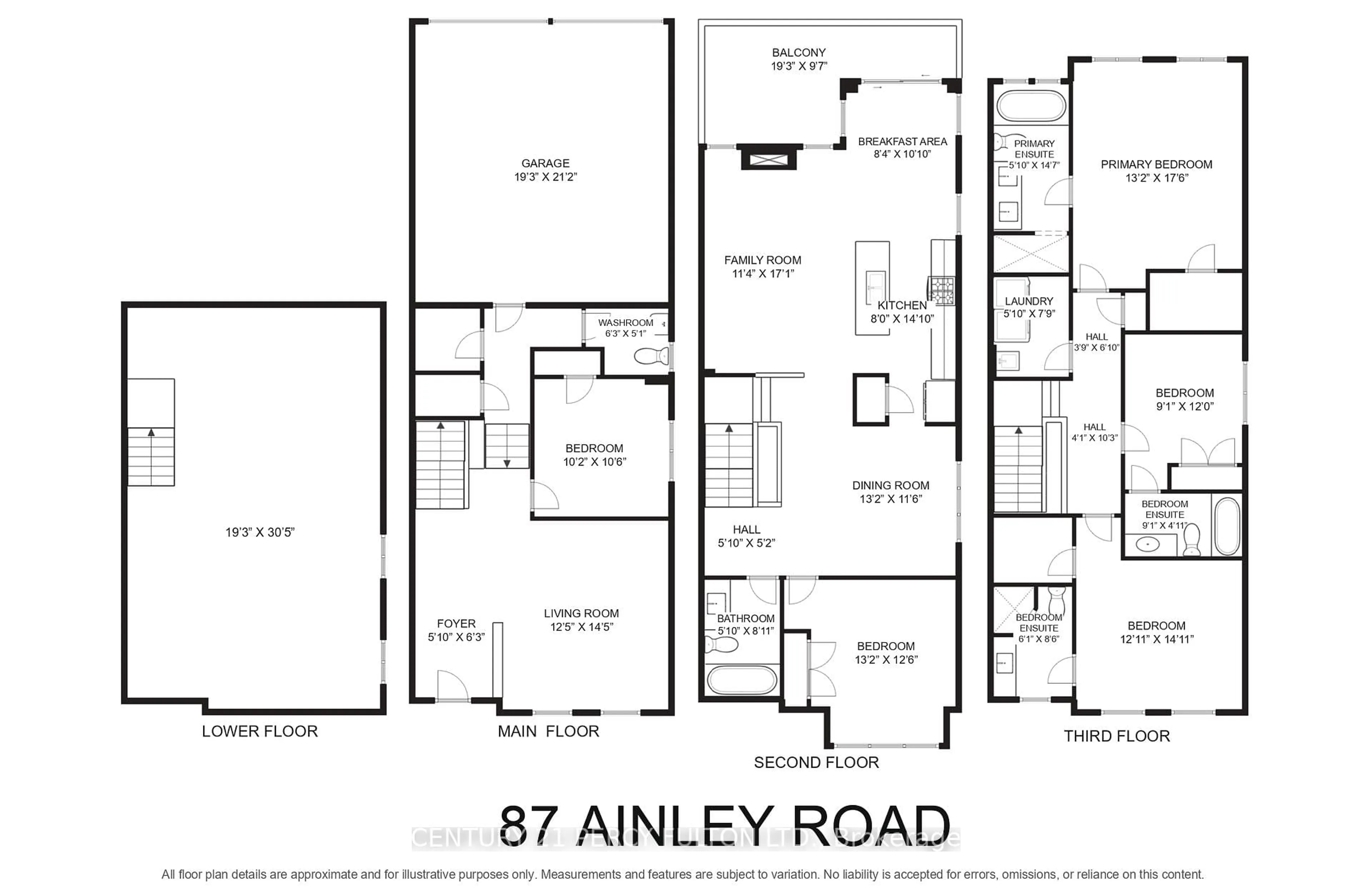 Floor plan for 87 Ainley Rd, Ajax Ontario L1Z 0S9