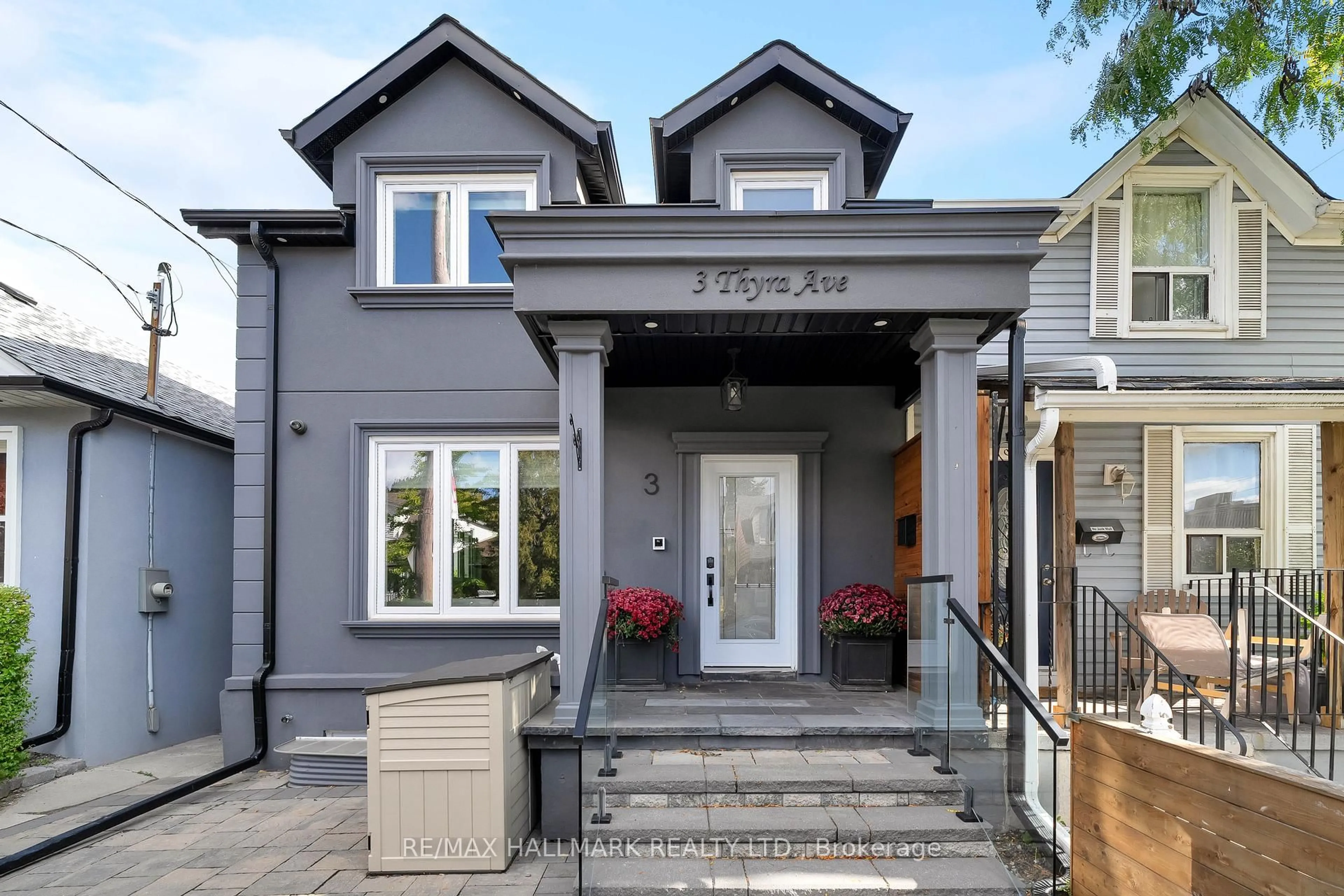 Home with brick exterior material, street for 3 Thyra Ave, Toronto Ontario M4C 5G4