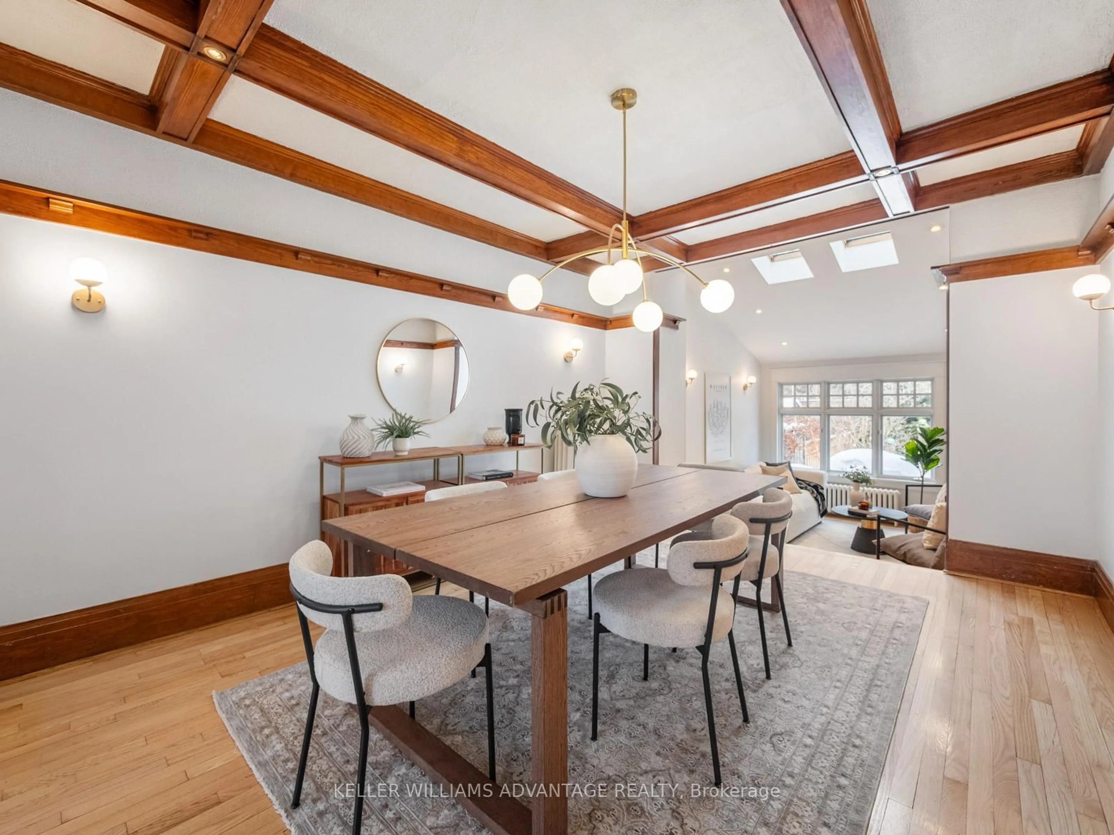 Dining room, wood/laminate floor for 53 Rainsford Rd, Toronto Ontario M4L 3N7