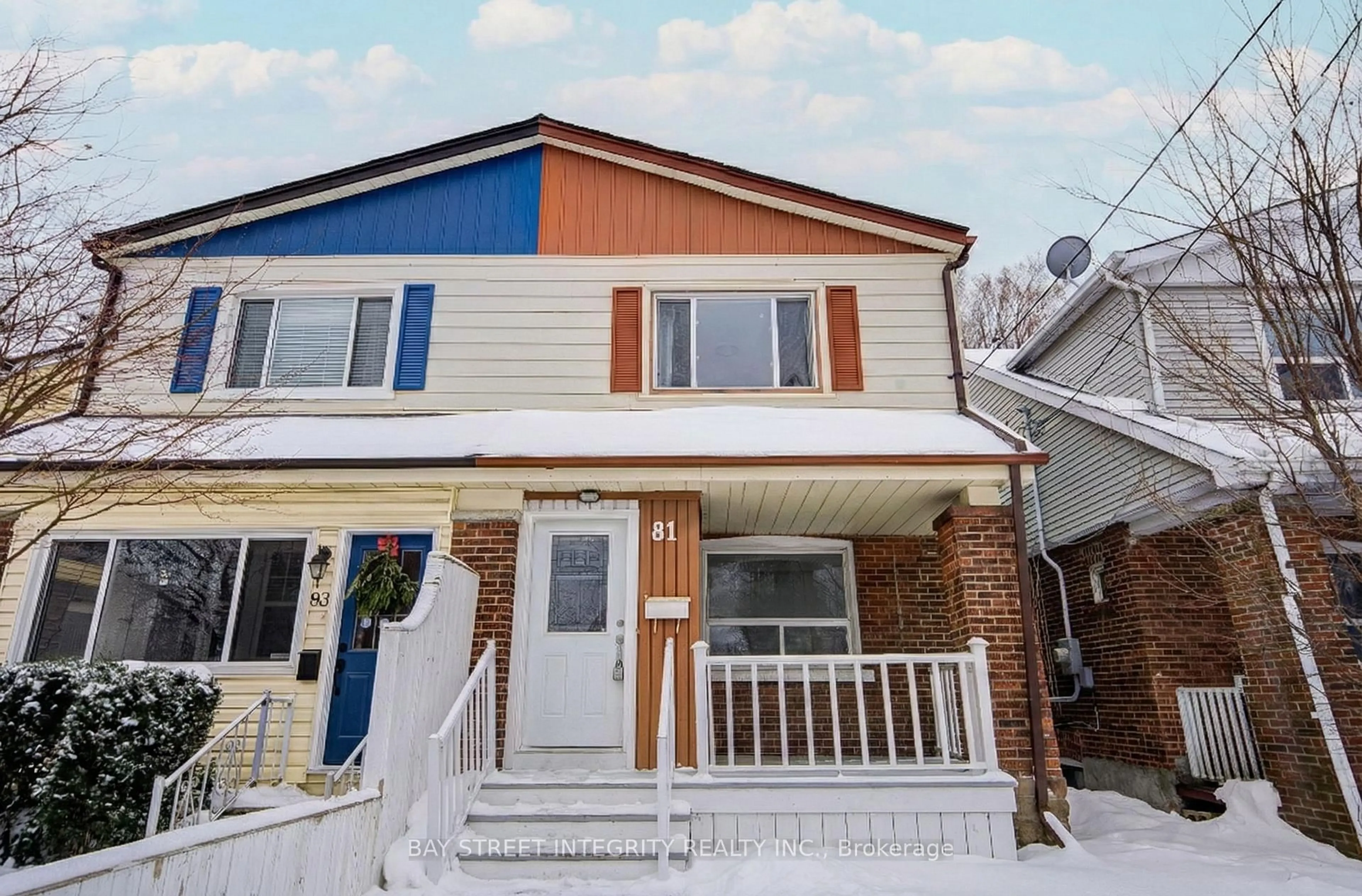 Home with vinyl exterior material, street for 81 Dentonia Park Ave, Toronto Ontario M4C 1X1