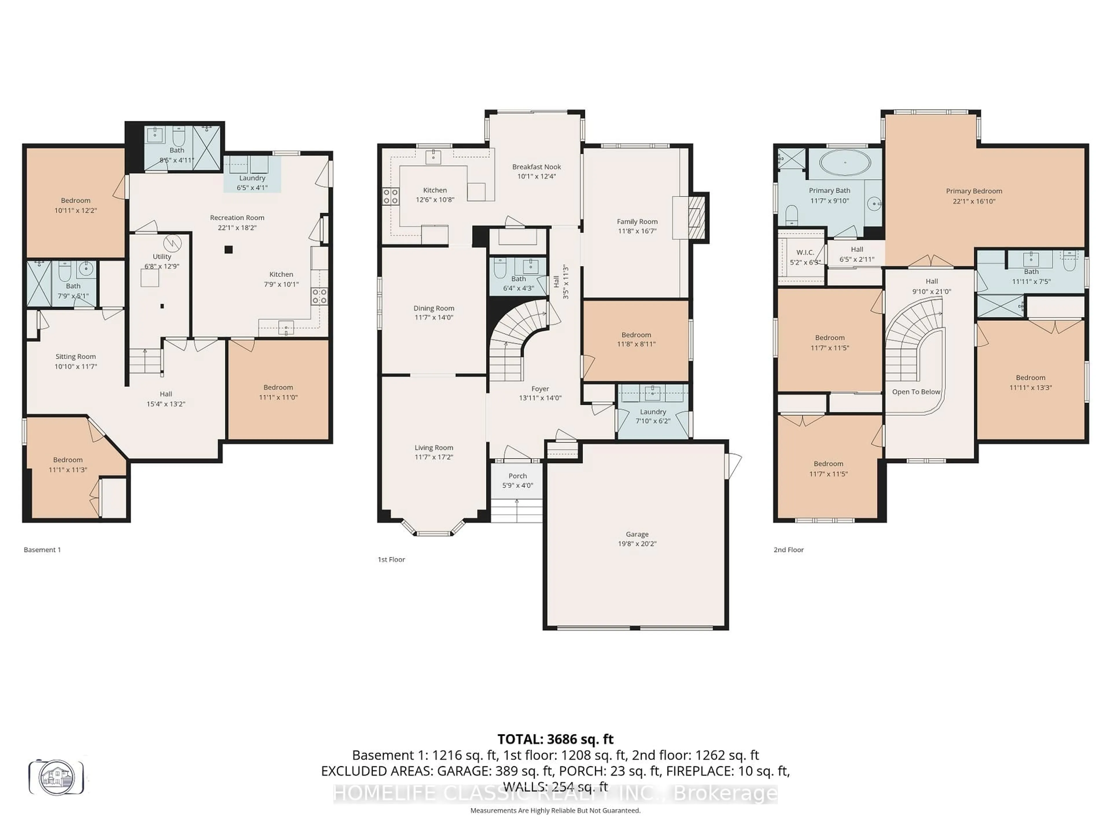 Floor plan for 521 Sundown Cres, Pickering Ontario L1V 6A8