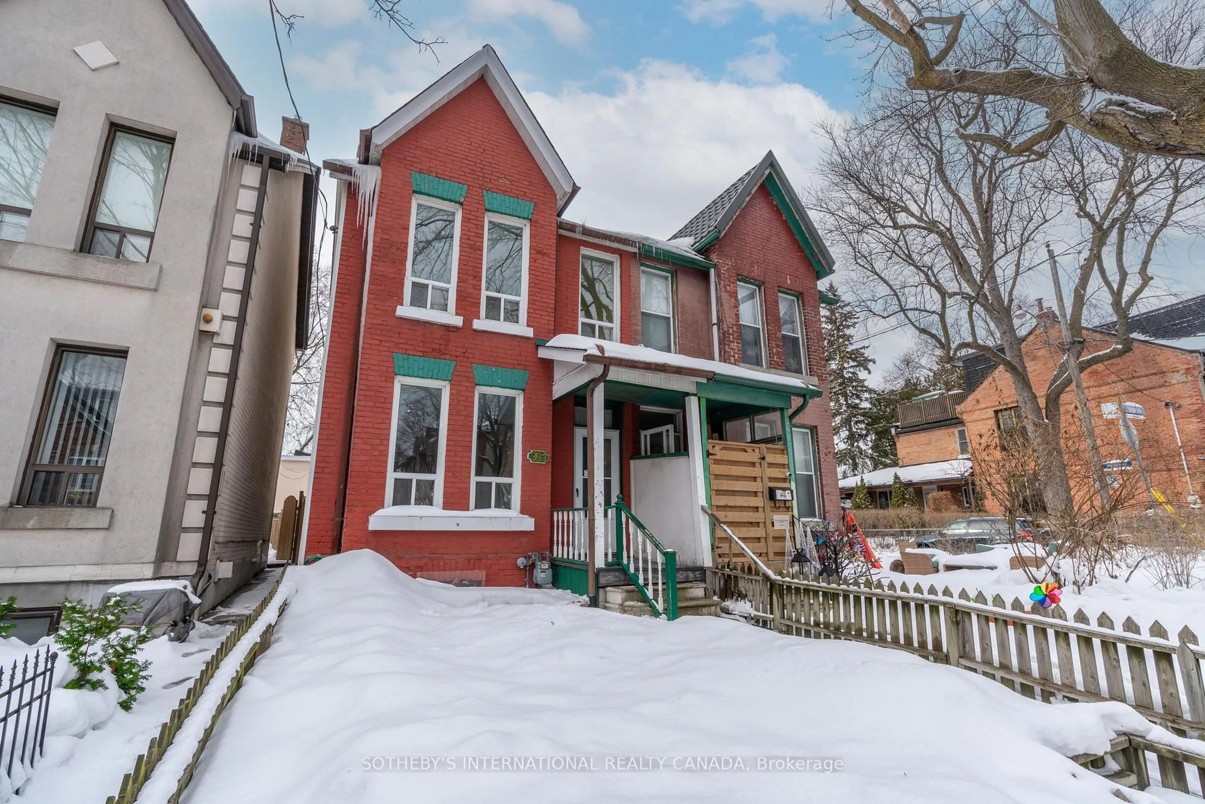 Home with brick exterior material, street for 364 Logan Ave, Toronto Ontario M4M 2N7
