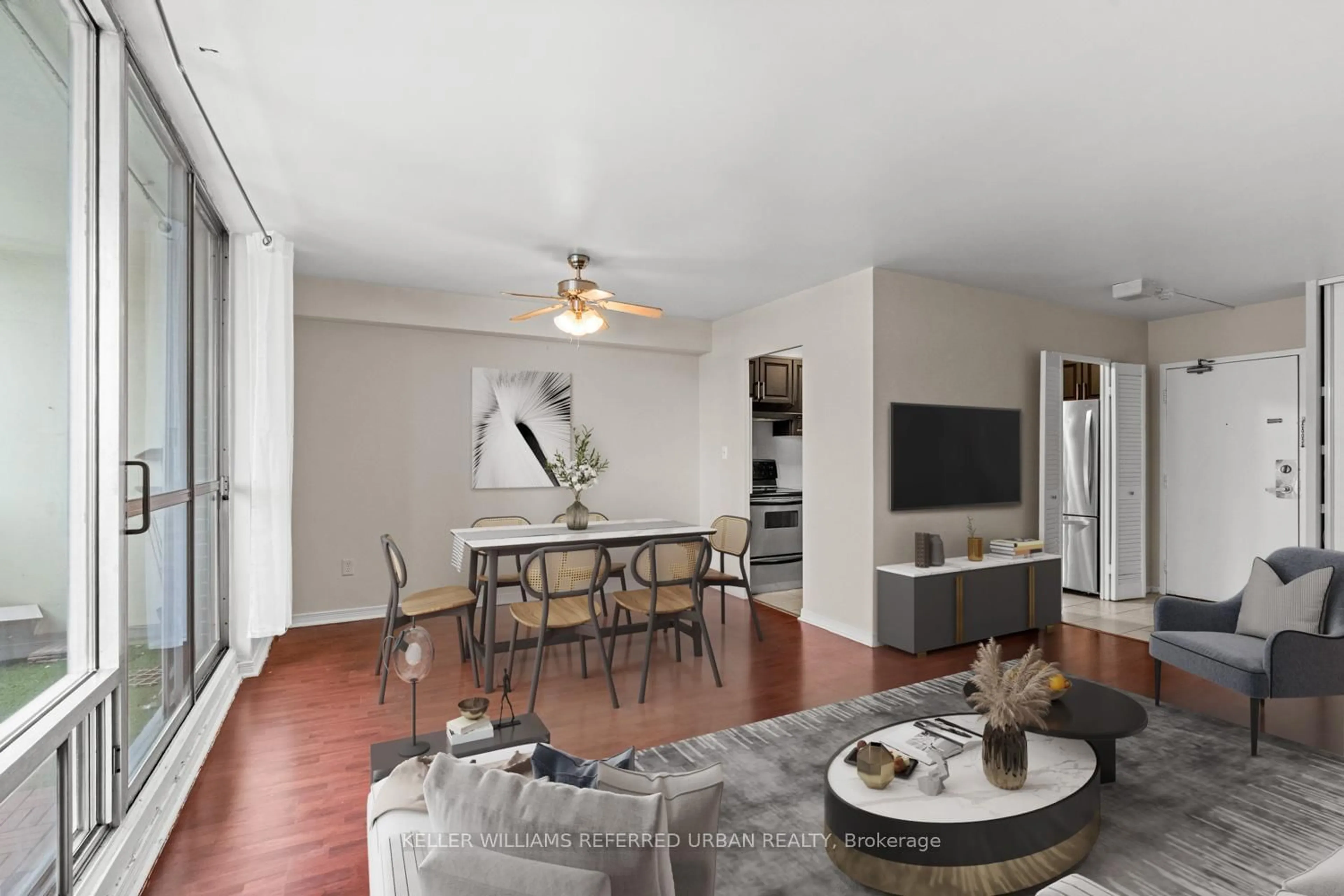 Living room with furniture, unknown for 5 Massey Sq #903, Toronto Ontario M4C 5L6