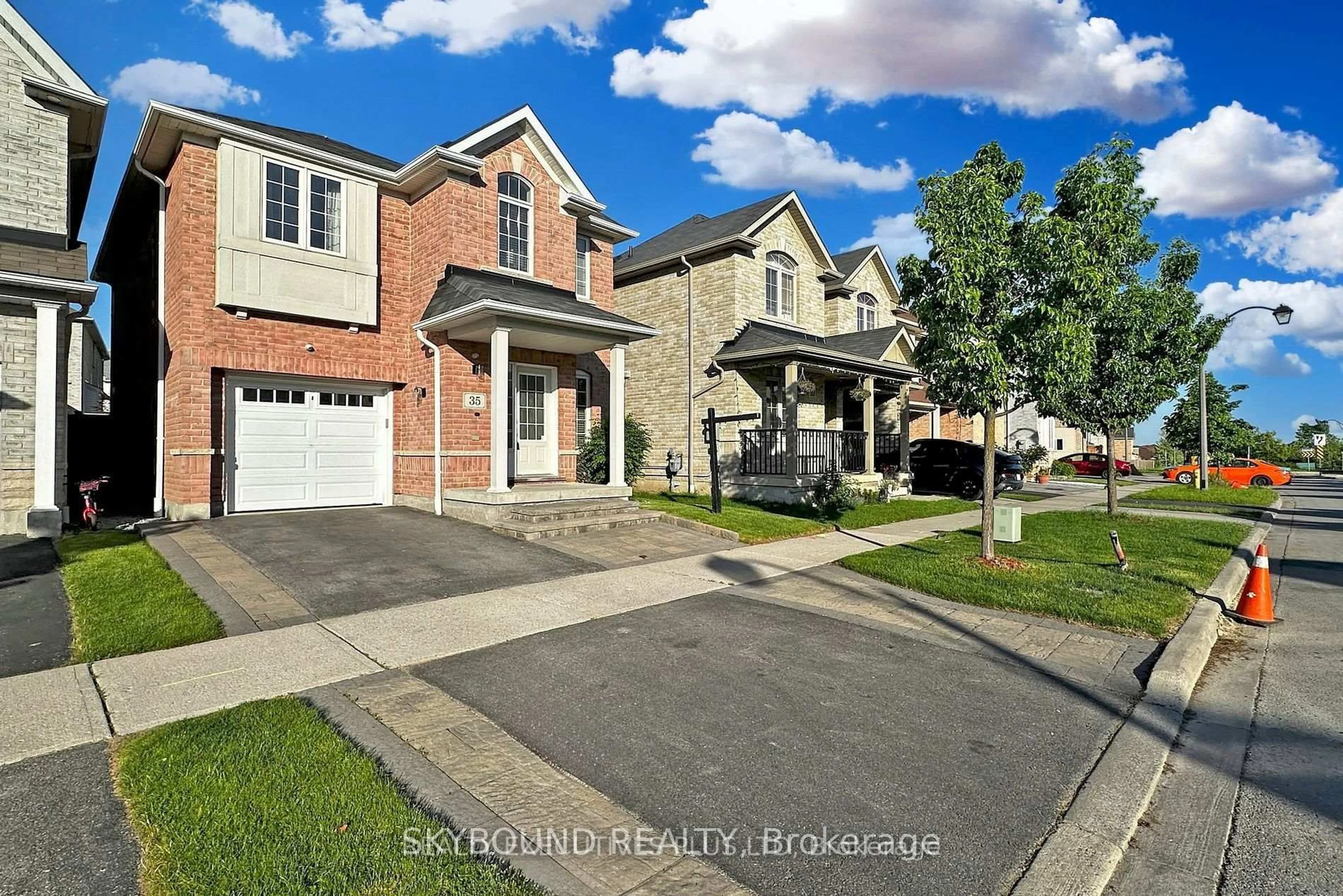 Home with brick exterior material, street for 35 Lloydminster Ave, Ajax Ontario L1Z 0N8