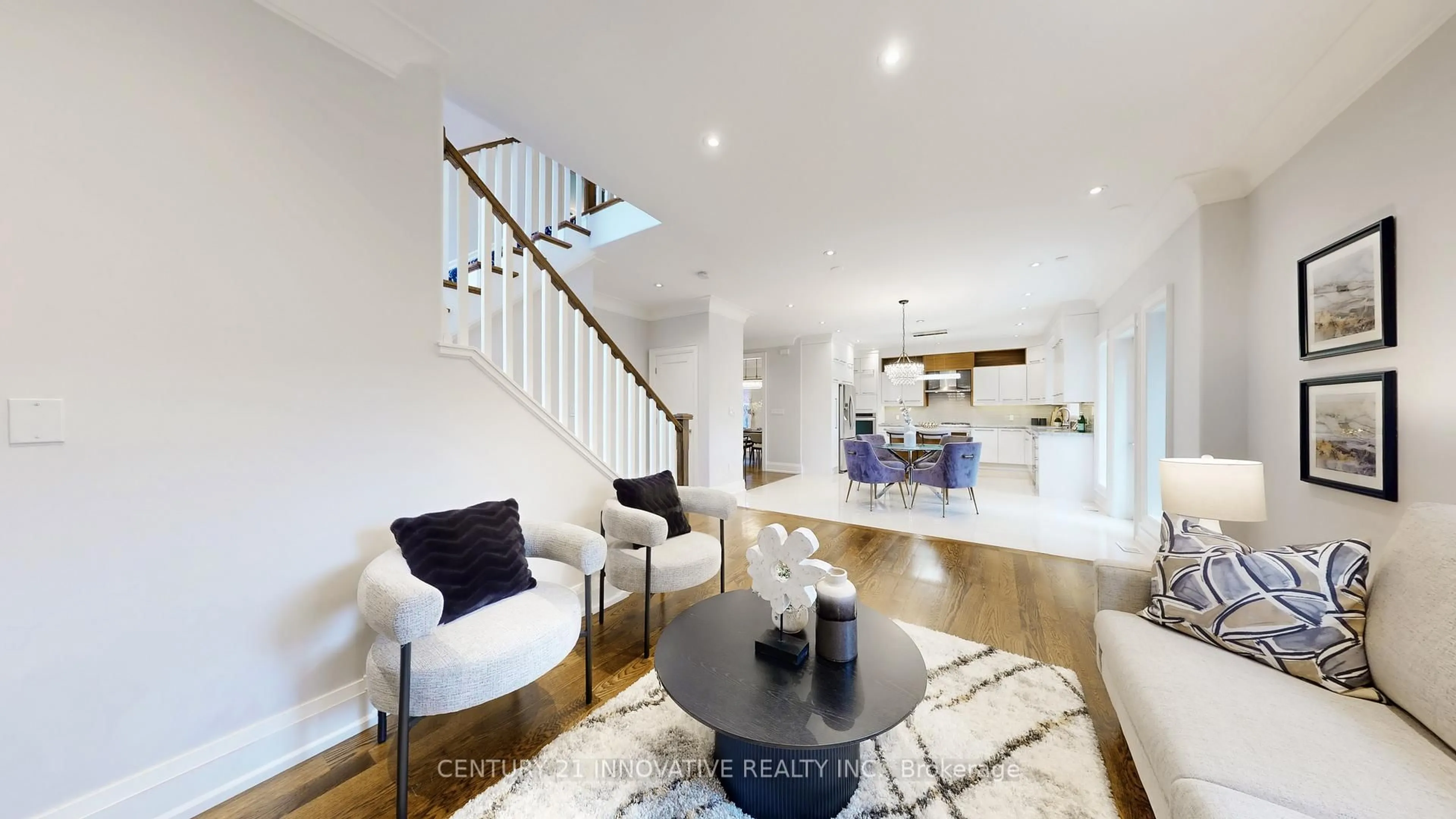 Living room with furniture, unknown for 1 Dustan Cres, Toronto Ontario M4J 4G4