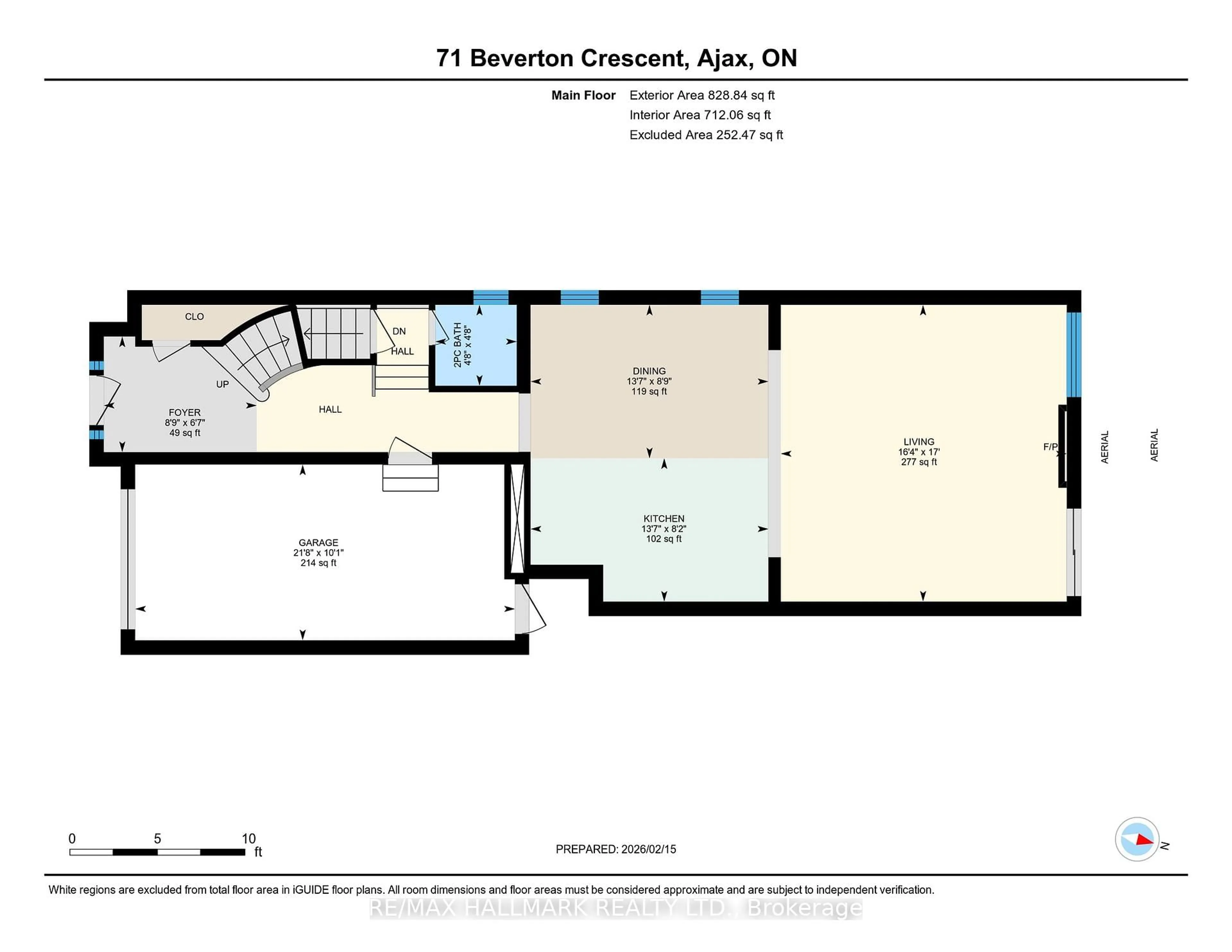 Floor plan for 71 Beverton Cres, Ajax Ontario L1T 4R8