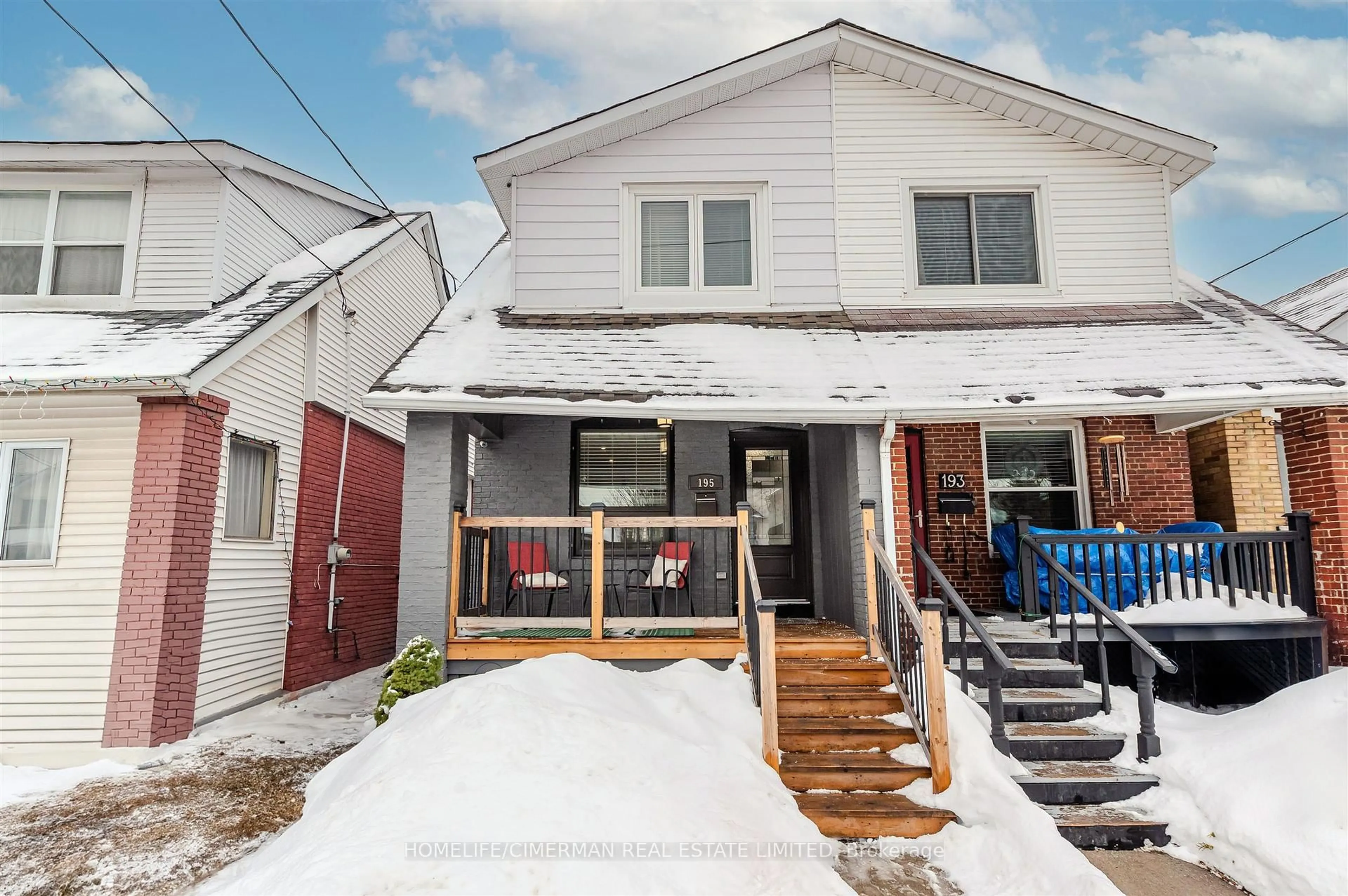 Home with vinyl exterior material, street for 195 Torrens Ave, Toronto Ontario M4J 2P6