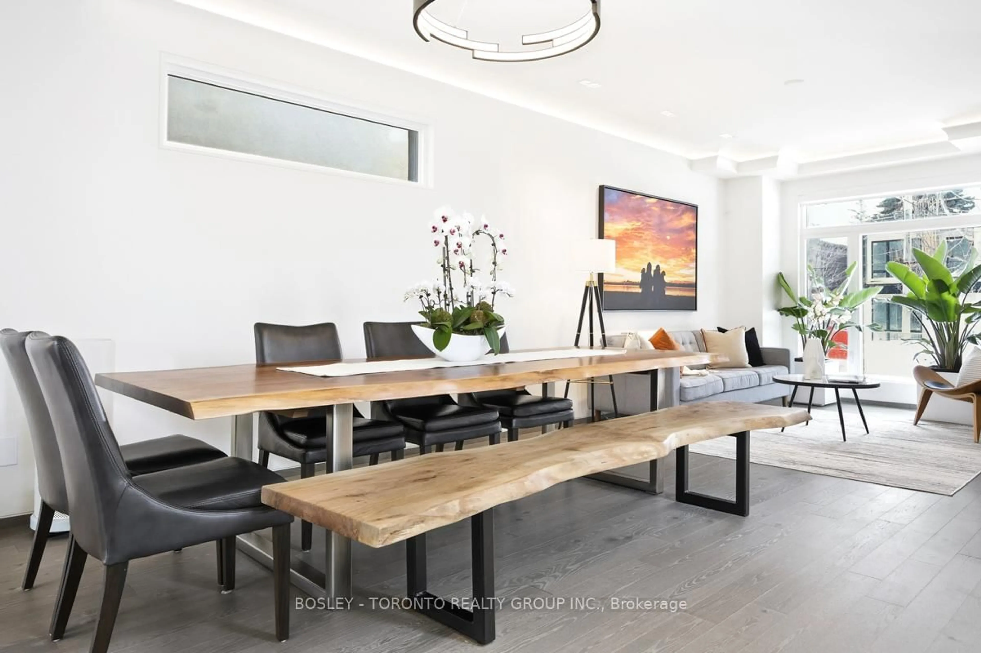 Dining room, wood/laminate floor for 39 Red Deer Ave, Toronto Ontario M1N 2Z1