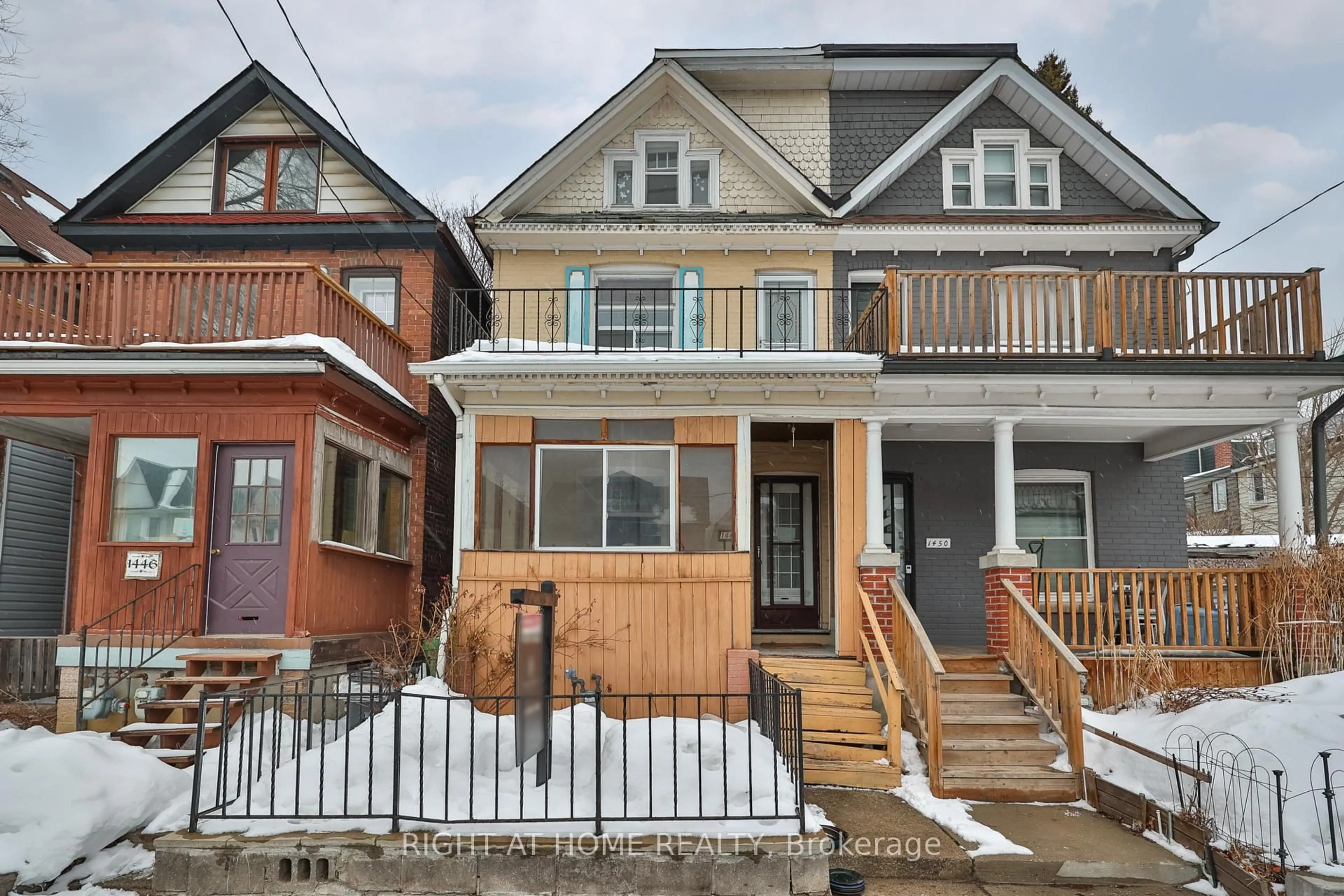 Home with brick exterior material, street for 1448 Dundas St, Toronto Ontario M4M 1S8