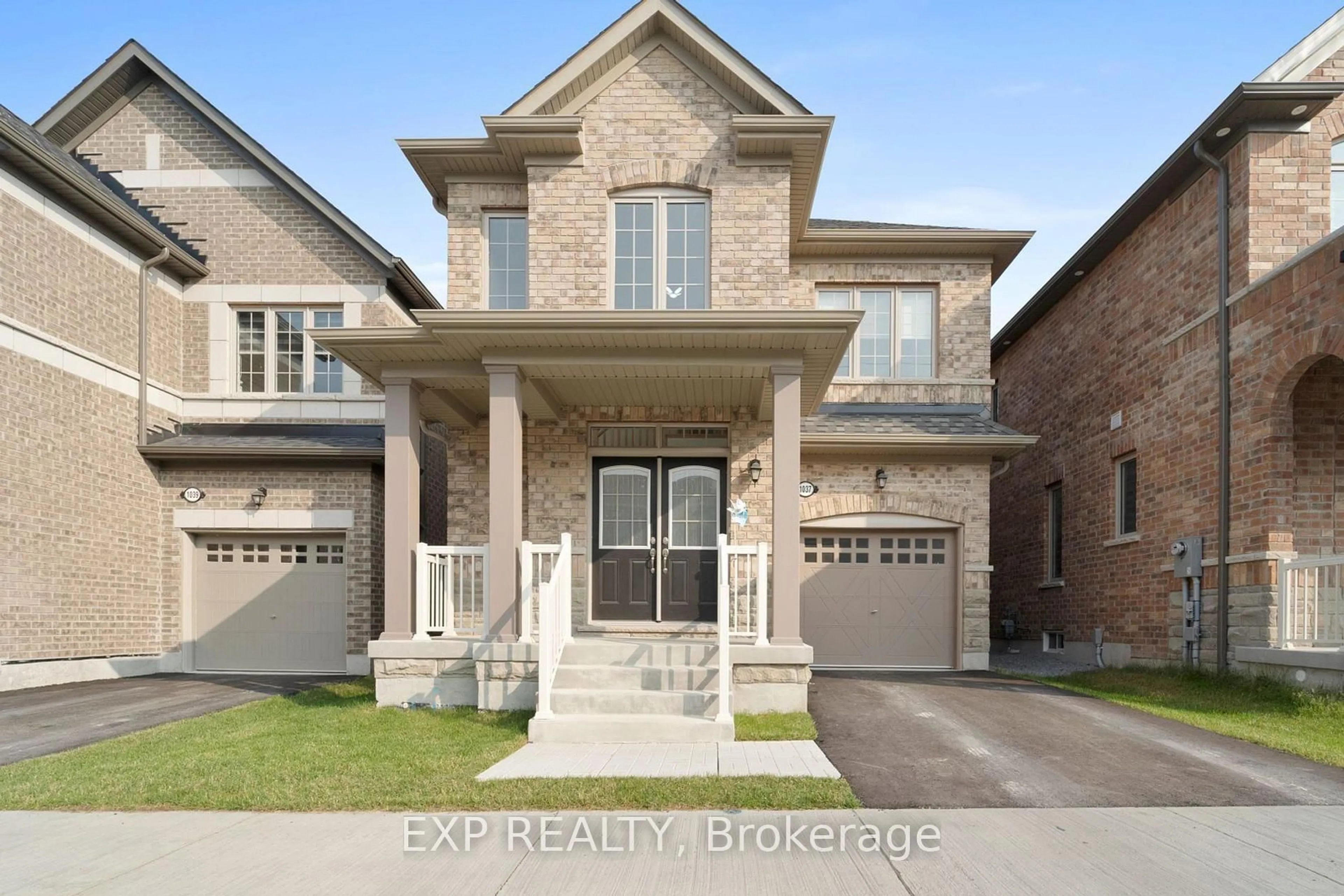 Home with brick exterior material, street for 1037 Skyridge Blvd, Pickering Ontario L1X 0G5