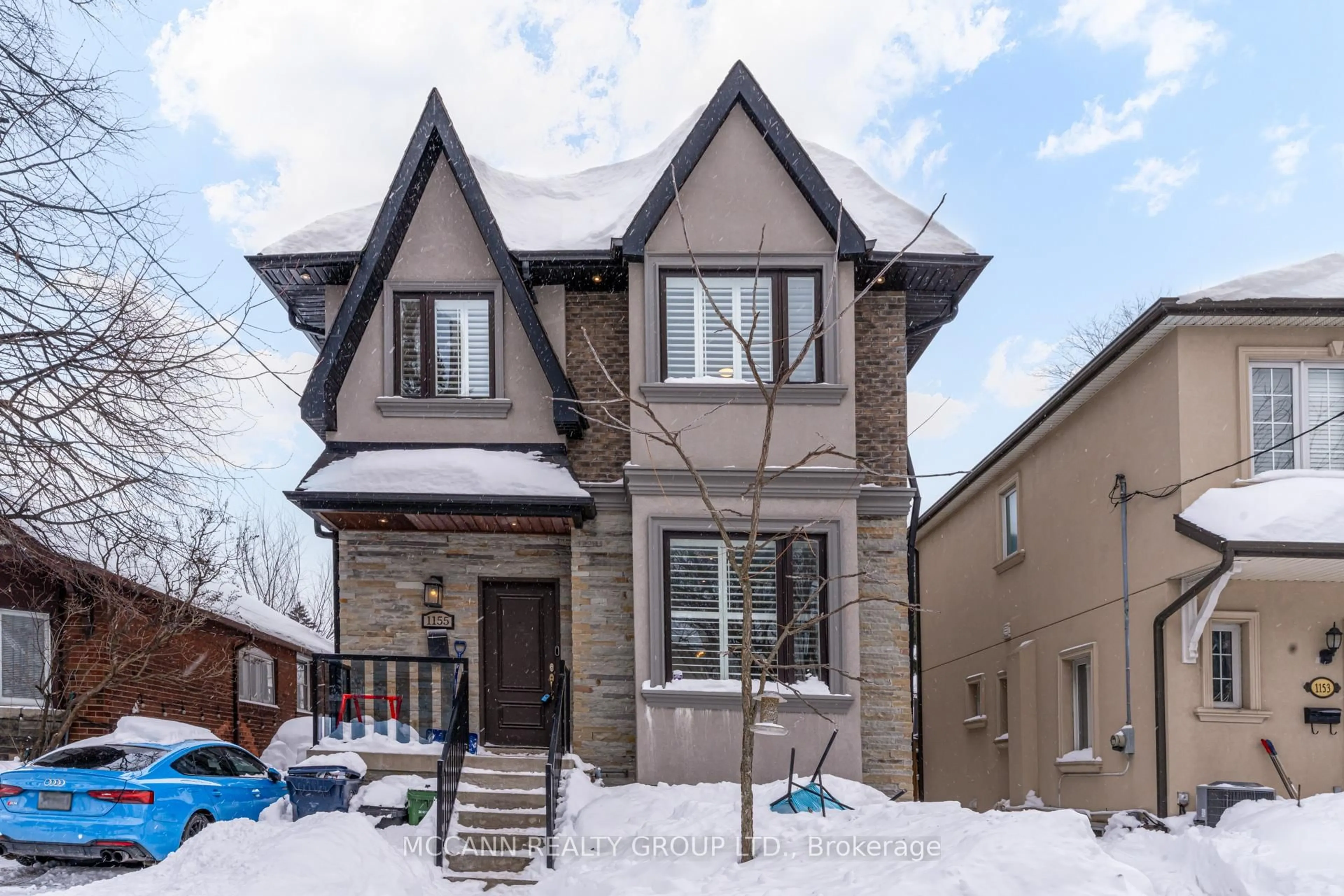 Home with brick exterior material, street for 1155 Greenwood Ave, Toronto Ontario M4J 4E7