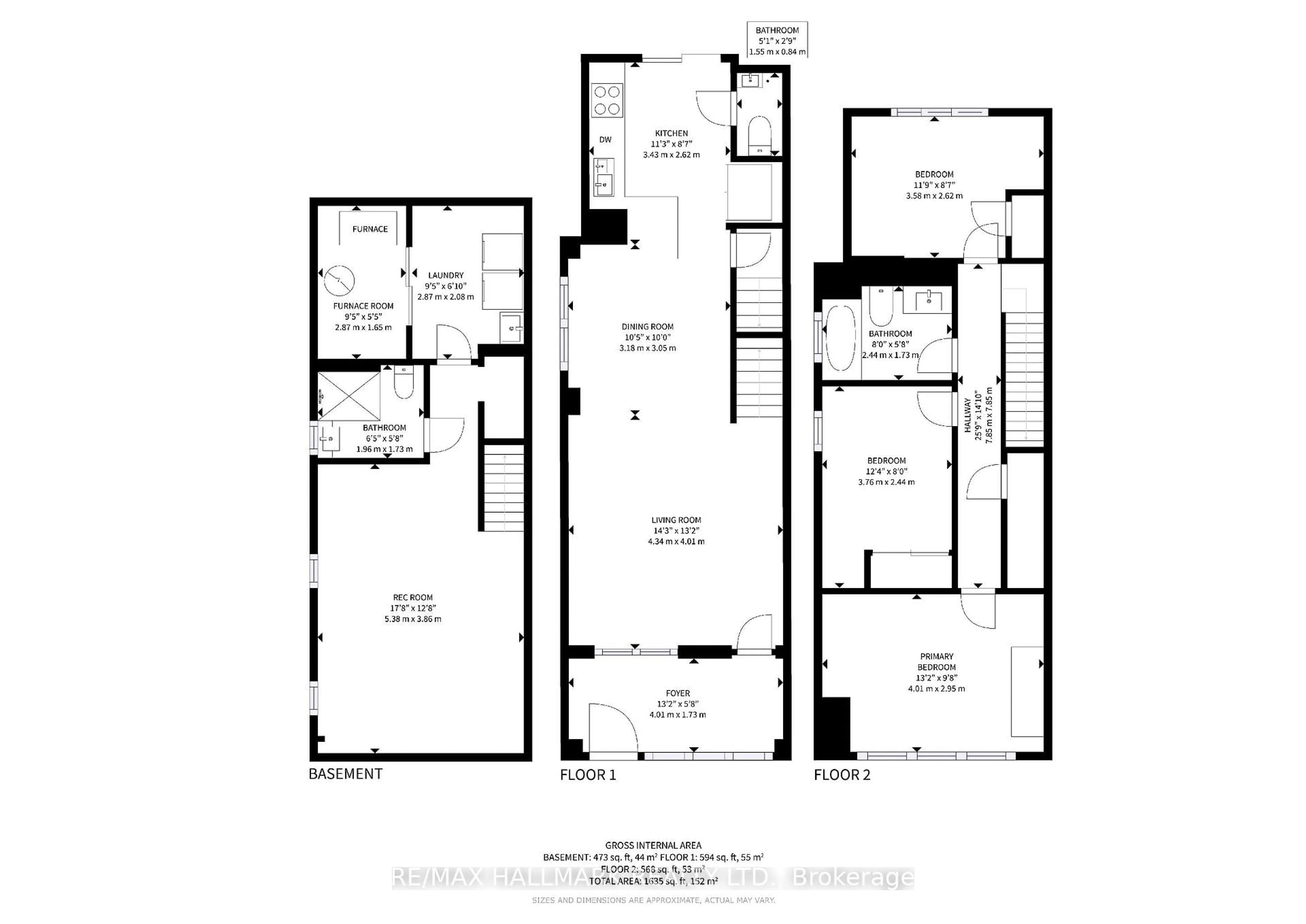 Floor plan for 115 Hiltz Ave, Toronto Ontario M4L 2N7