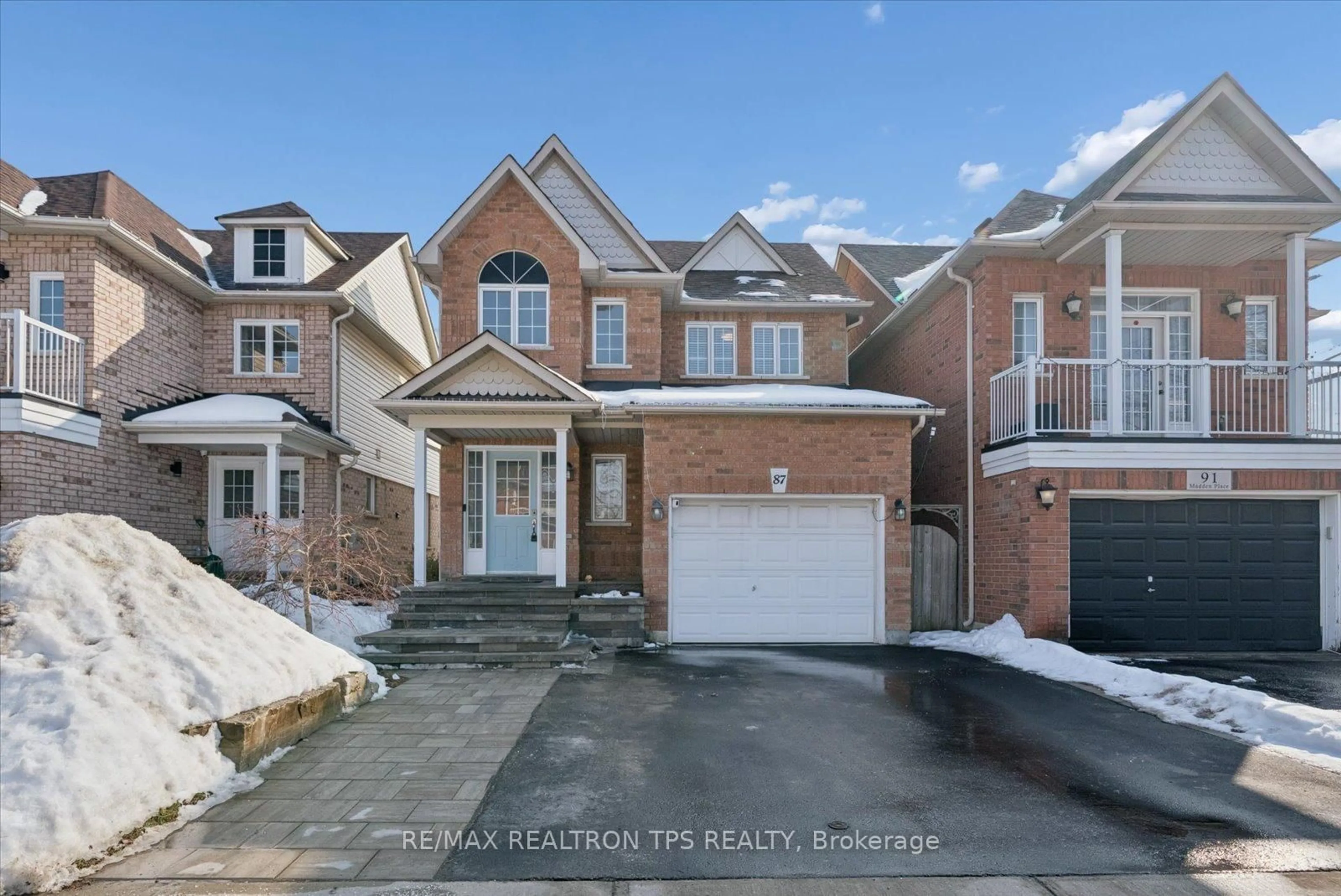 Home with brick exterior material, street for 87 Madden Pl, Clarington Ontario L1C 5K3